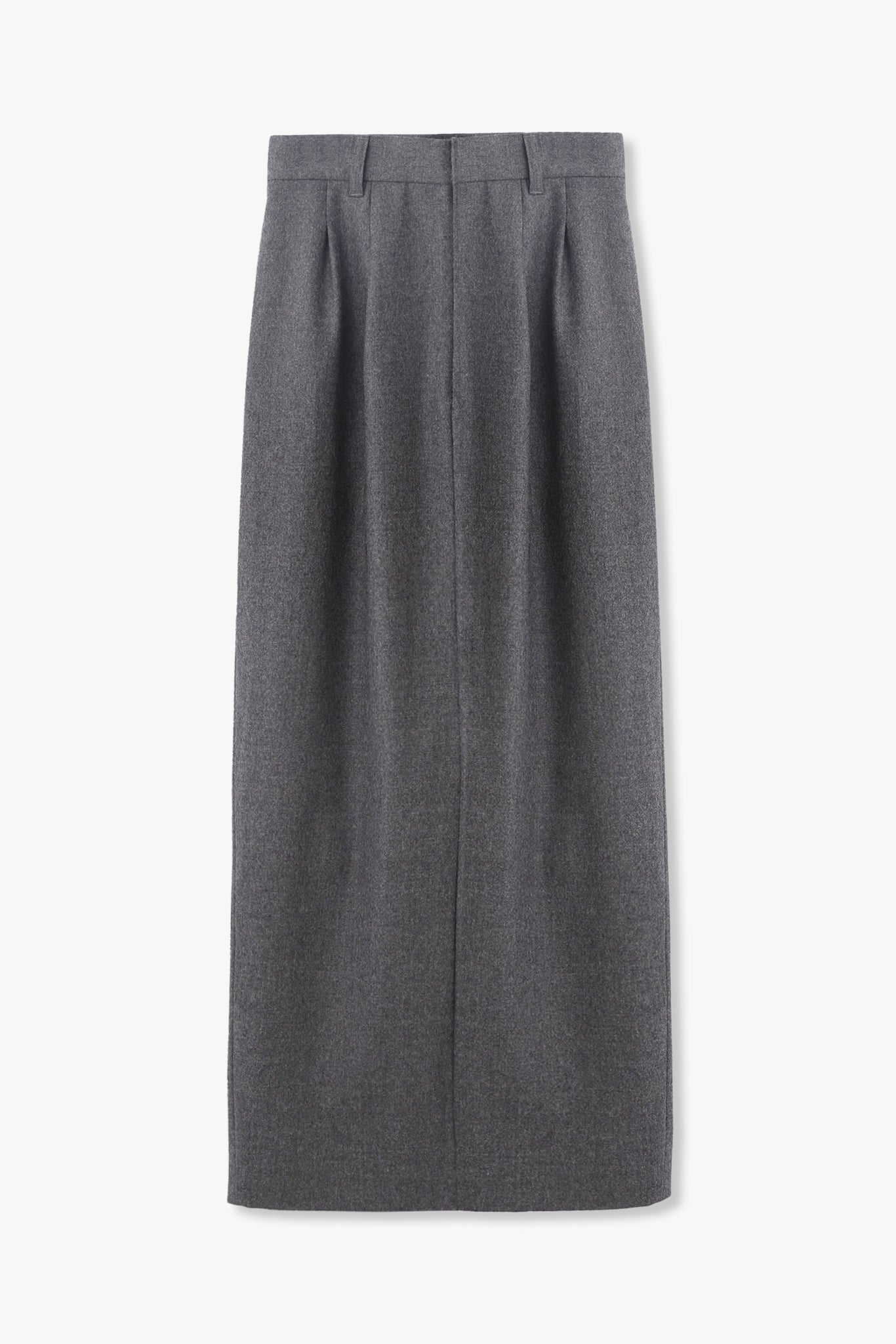 SLACKS DETAIL MAXI LENGTH SKIRT(尾州ウール)-GRAY