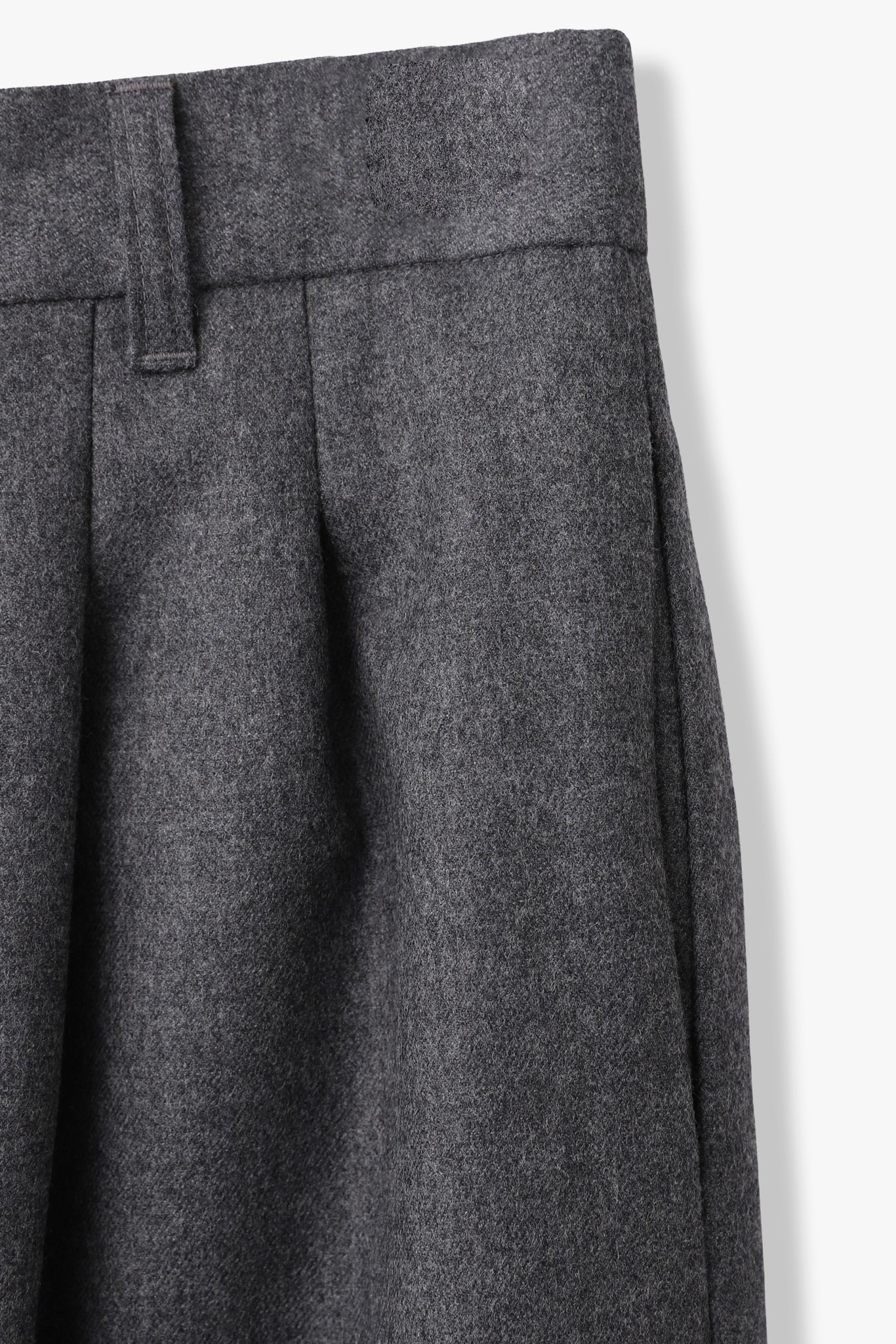 SLACKS DETAIL MAXI LENGTH SKIRT(尾州ウール)-GRAY