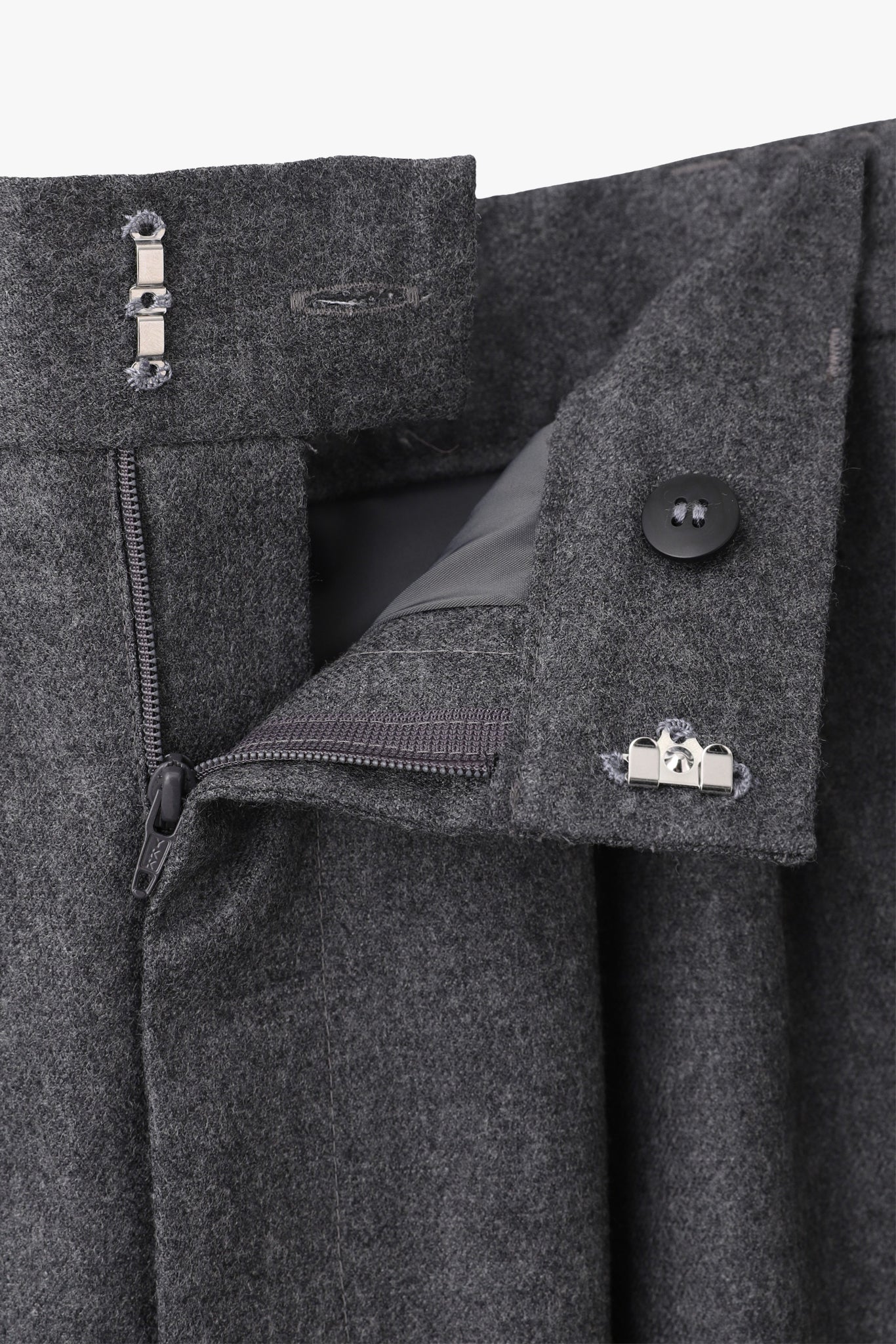 SLACKS DETAIL MAXI LENGTH SKIRT(尾州ウール)-GRAY