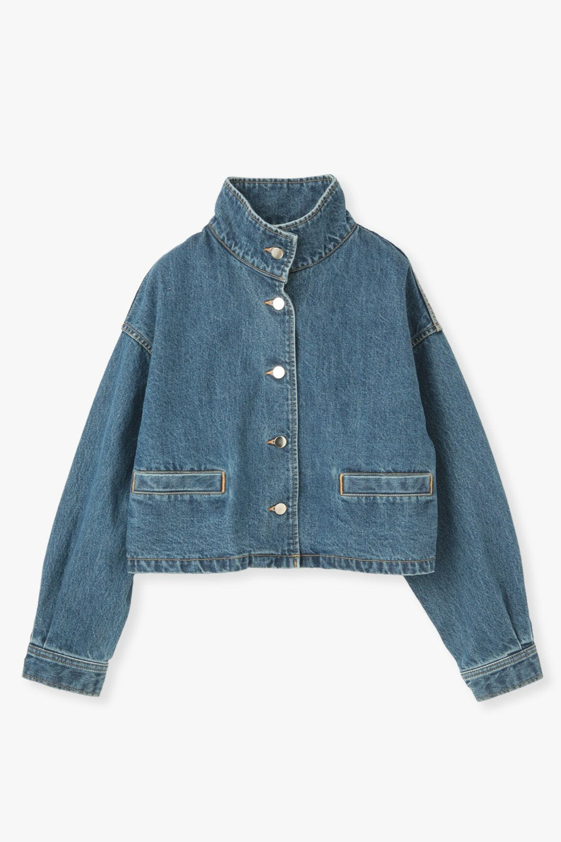 Stand Collar Denim Jaket(kojima denim)ーBLUE
