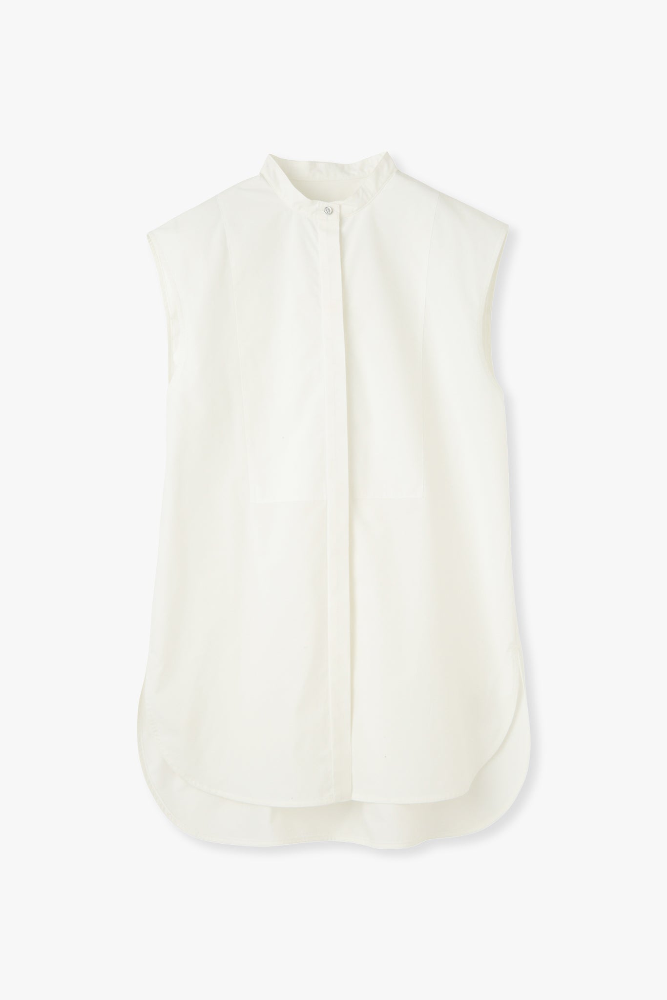 【PRE ORDER】Sleeveless Cotton Shirt(Enshu-Ori)ーWHITE