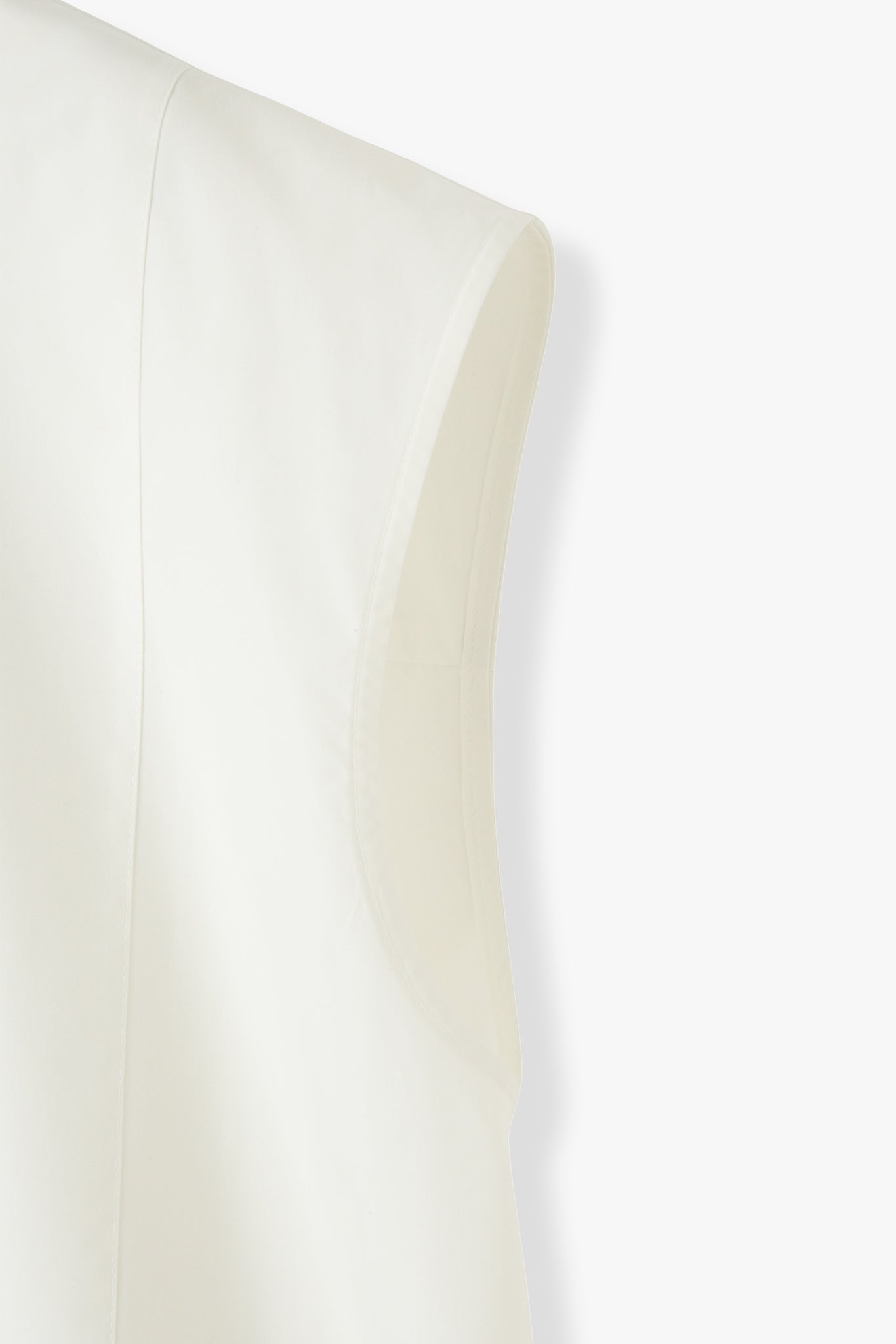 【PRE ORDER】Sleeveless Cotton Shirt(Enshu-Ori)ーWHITE