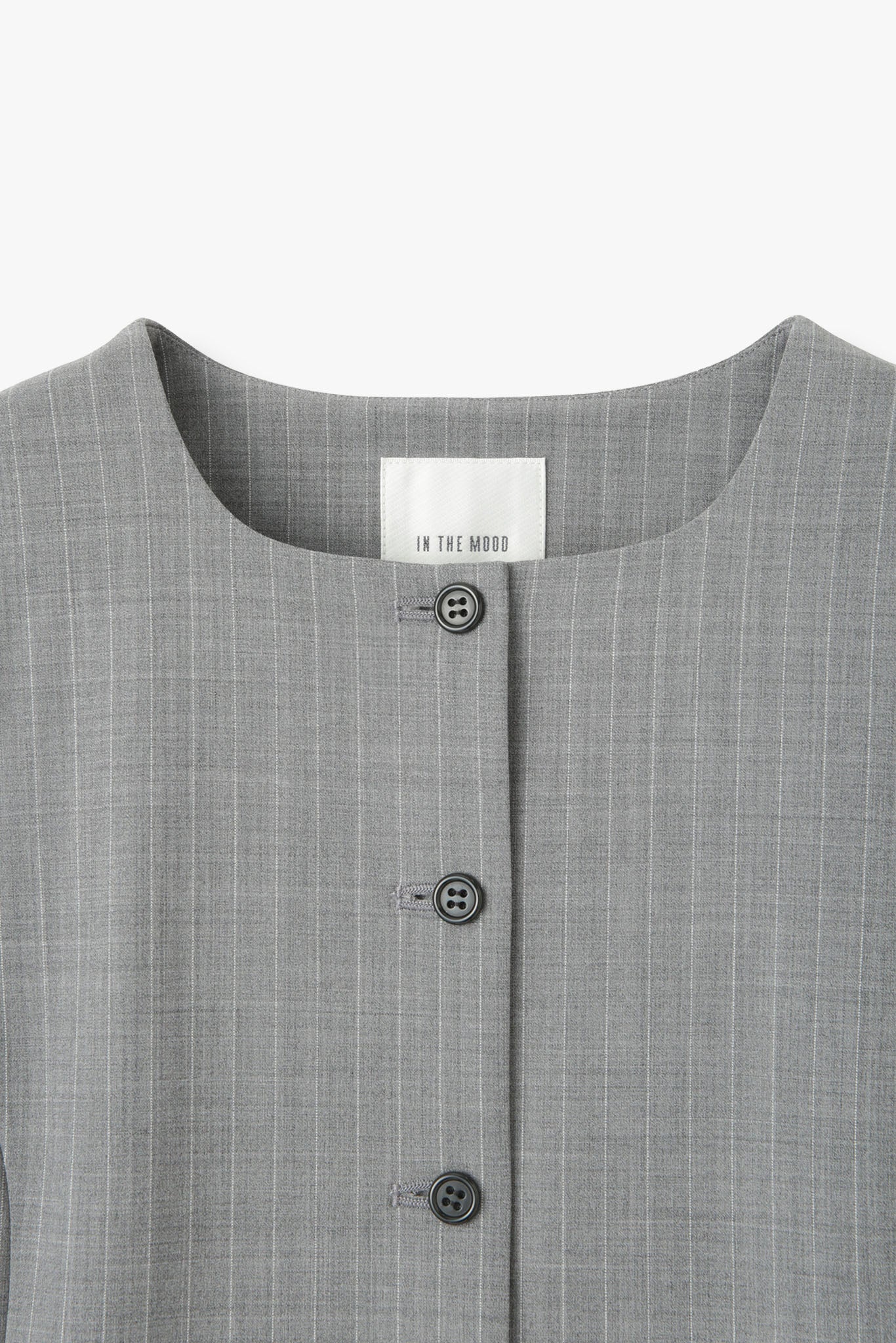 【PRE ORDER】Washable Wool Stripe VestーGRAY