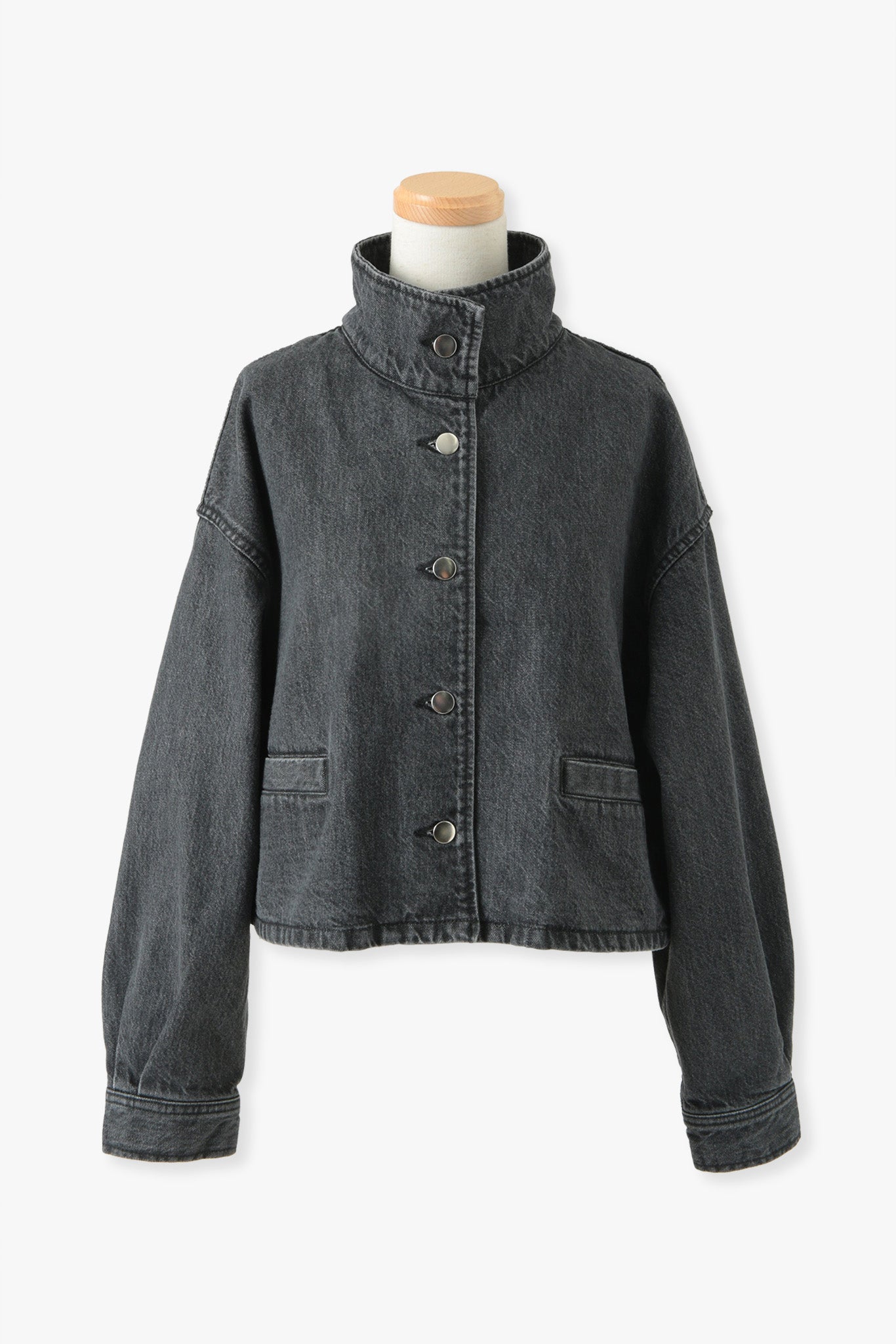 Stand Collar Denim Jaket(kojima denim)ーGRAY