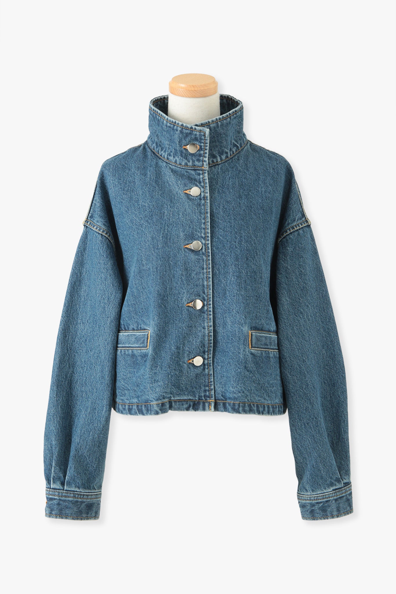 Stand Collar Denim Jaket(kojima denim)ーBLUE