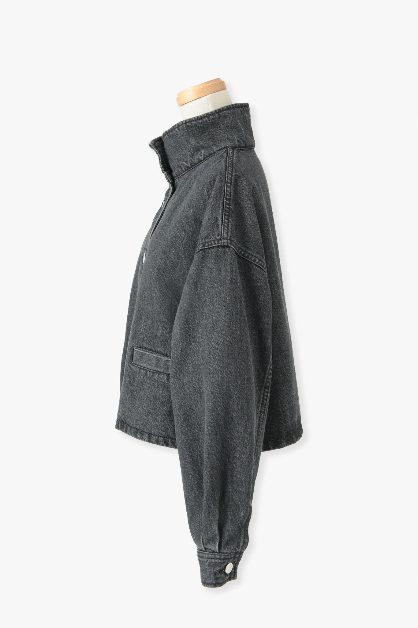 Stand Collar Denim Jaket(kojima denim)ーGRAY