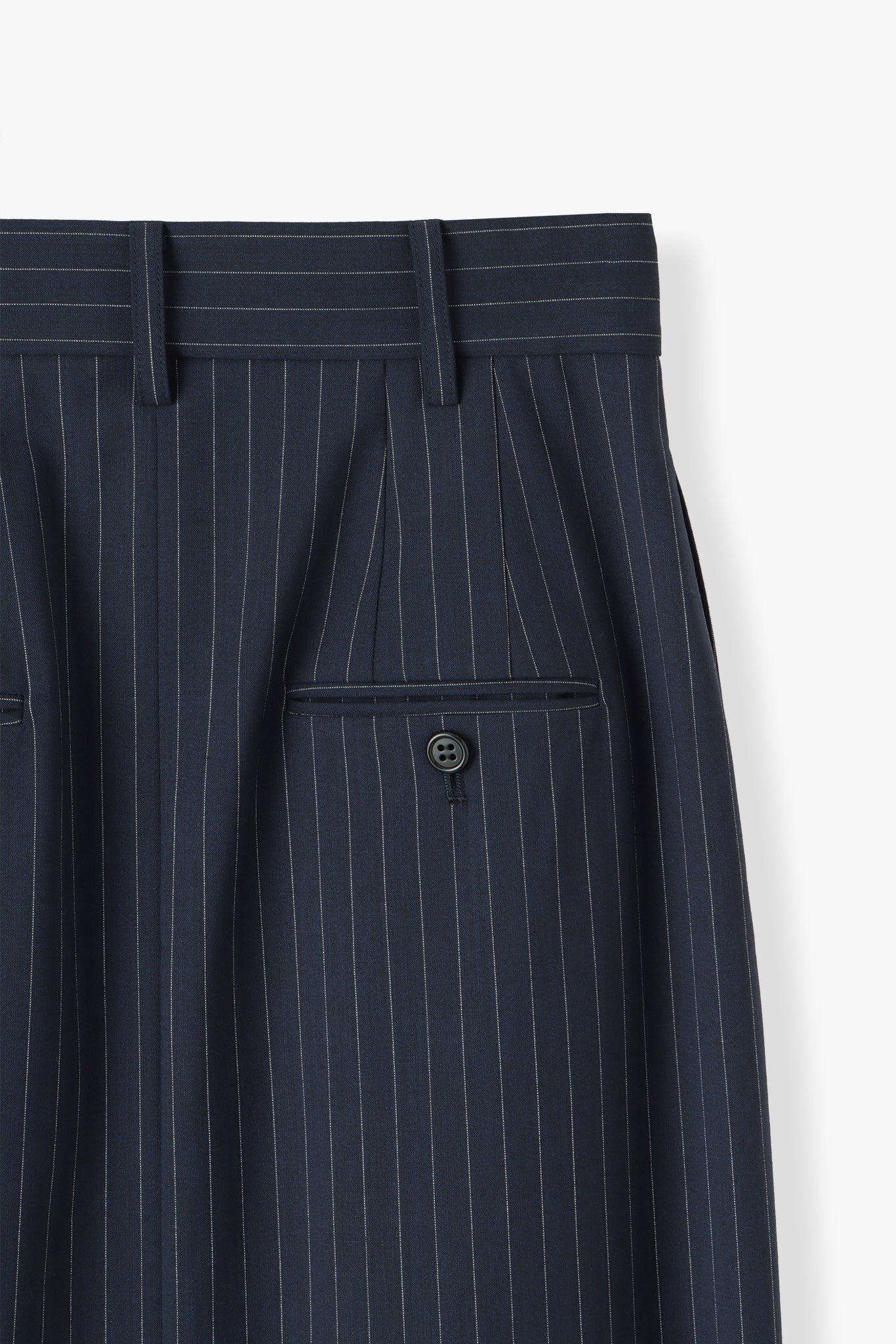 【PRE ORDER】Washable Wool Stripe SkirtーNAVY