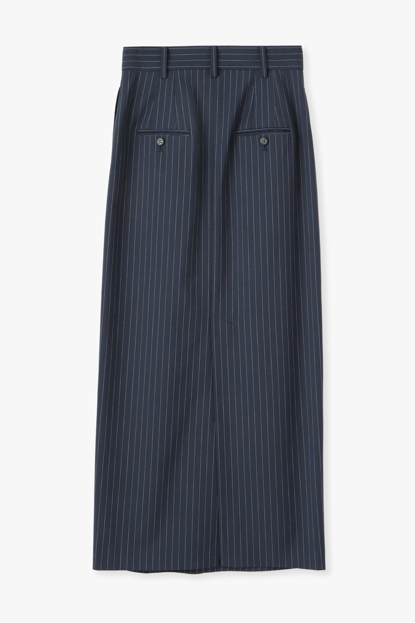 【PRE ORDER】Washable Wool Stripe SkirtーNAVY