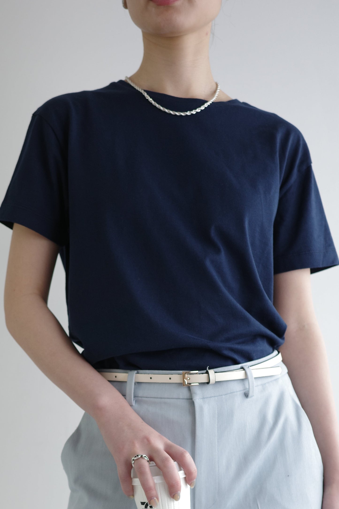 Fresh Compact Tee(和歌山カットソー)ーNAVY/WOMEN