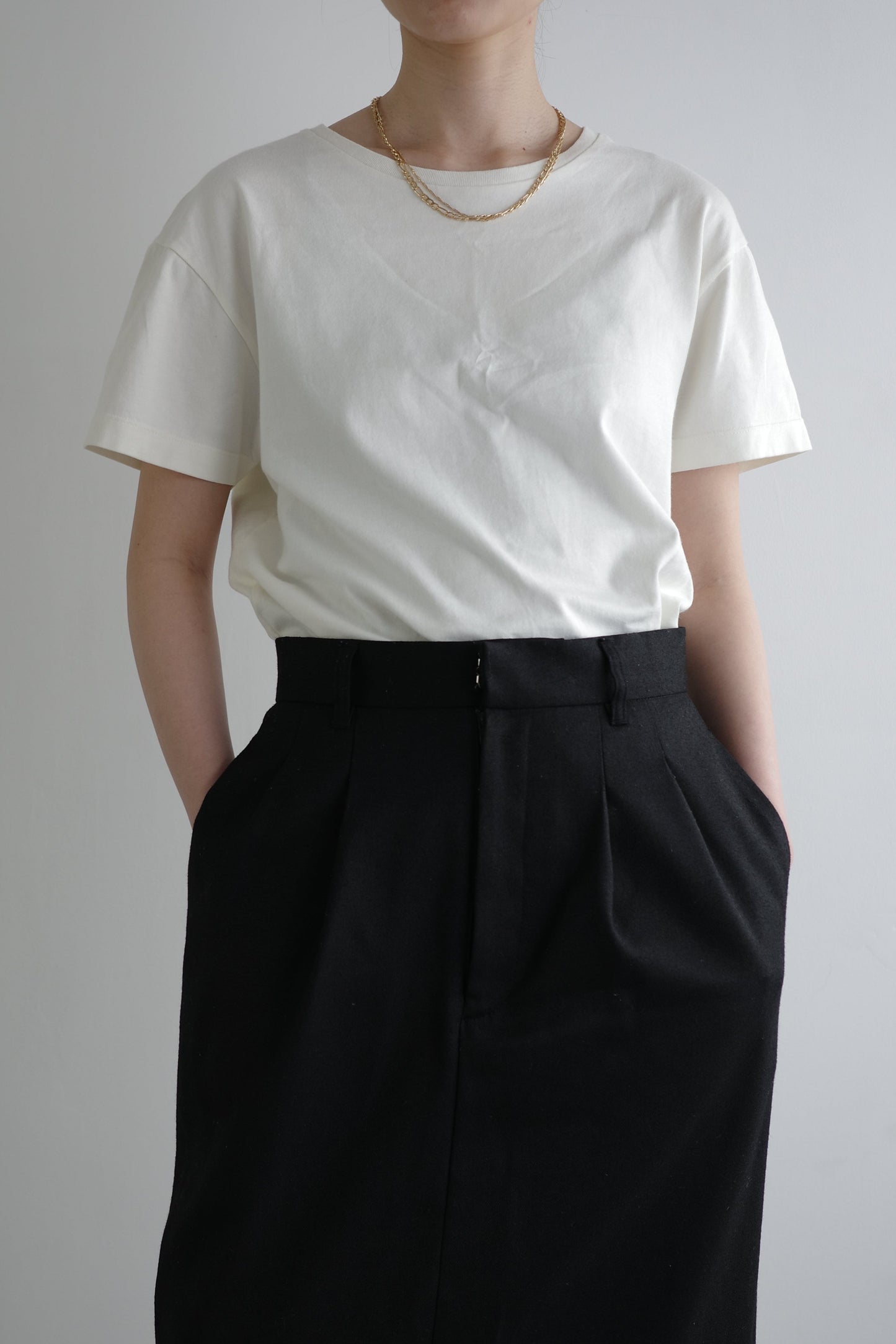 FRESH COMPACT TEE(和歌山カットソー)ーOFF WHITE/WOMEN