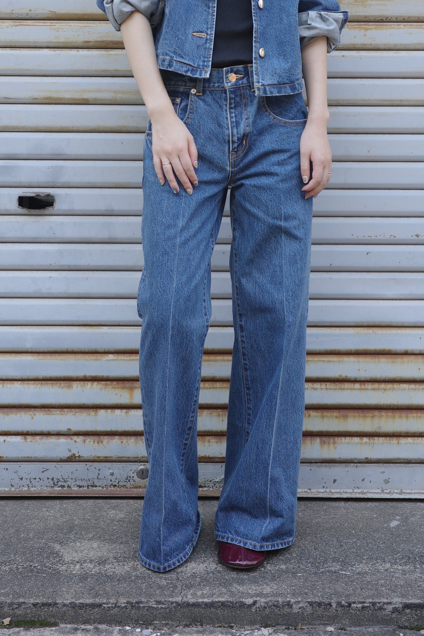Center Press Jeans(kojima denim)ーBLUE