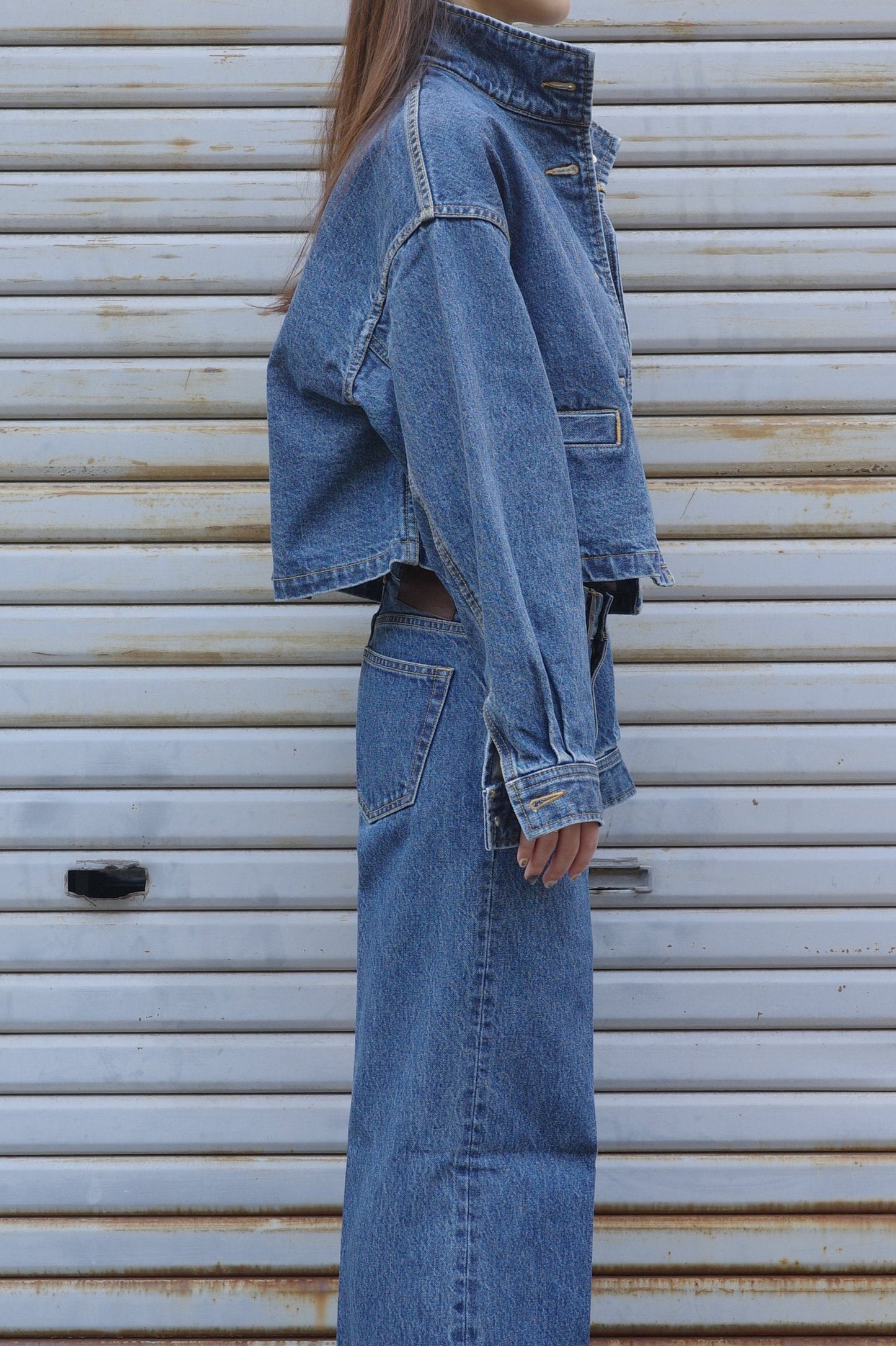 Center Press Jeans(kojima denim)ーBLUE