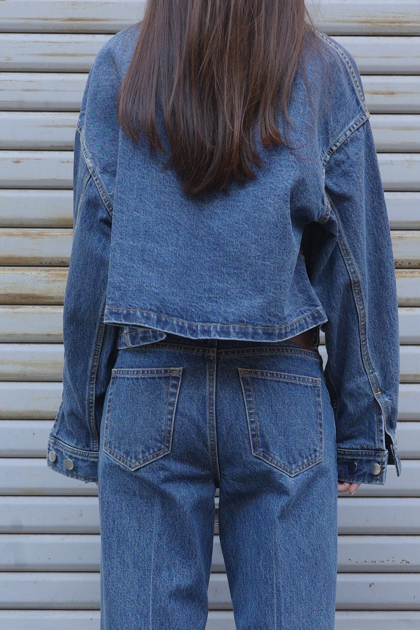 Stand Collar Denim Jaket(kojima denim)ーBLUE