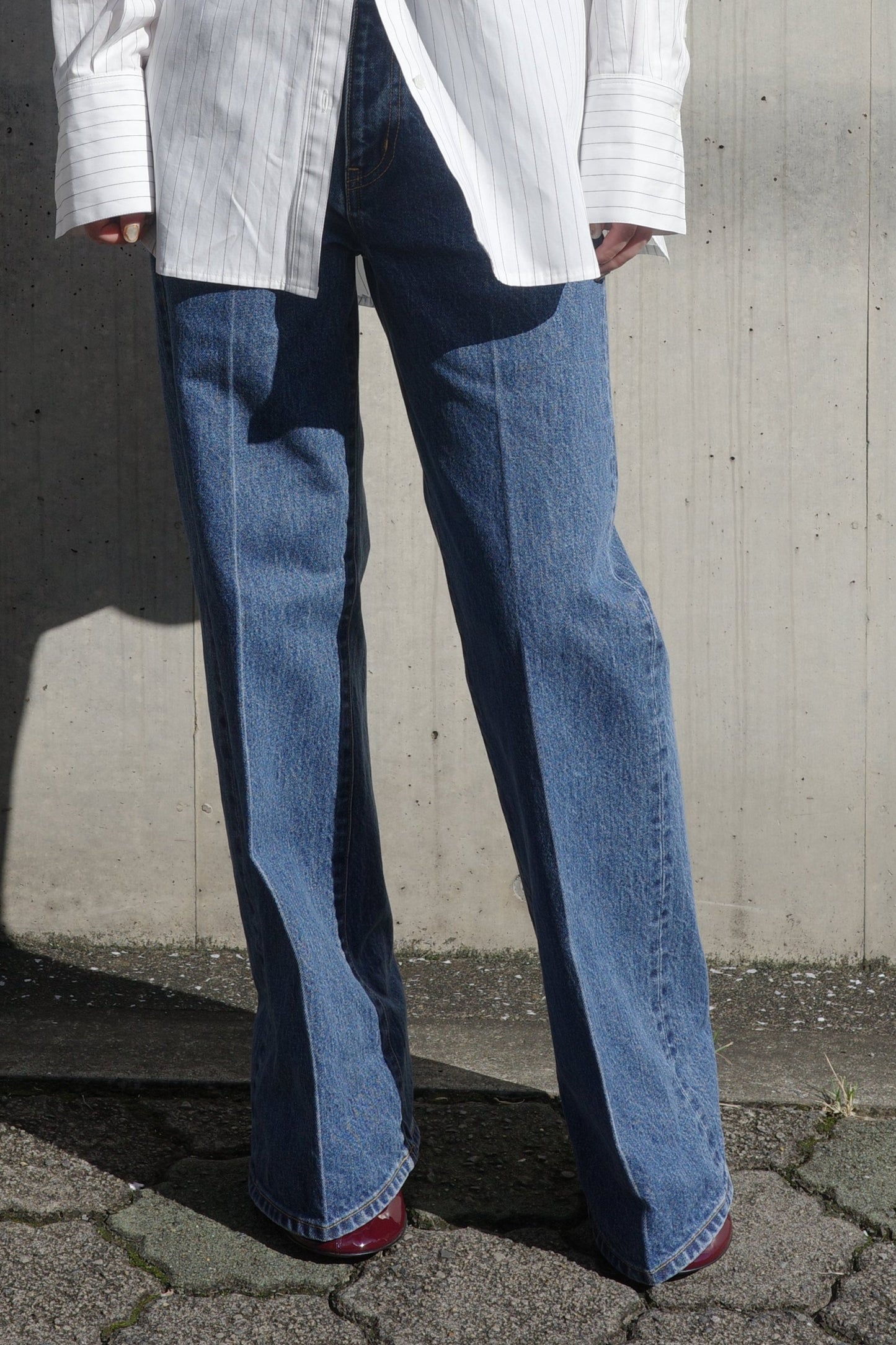 Center Press Jeans(kojima denim)ーBLUE