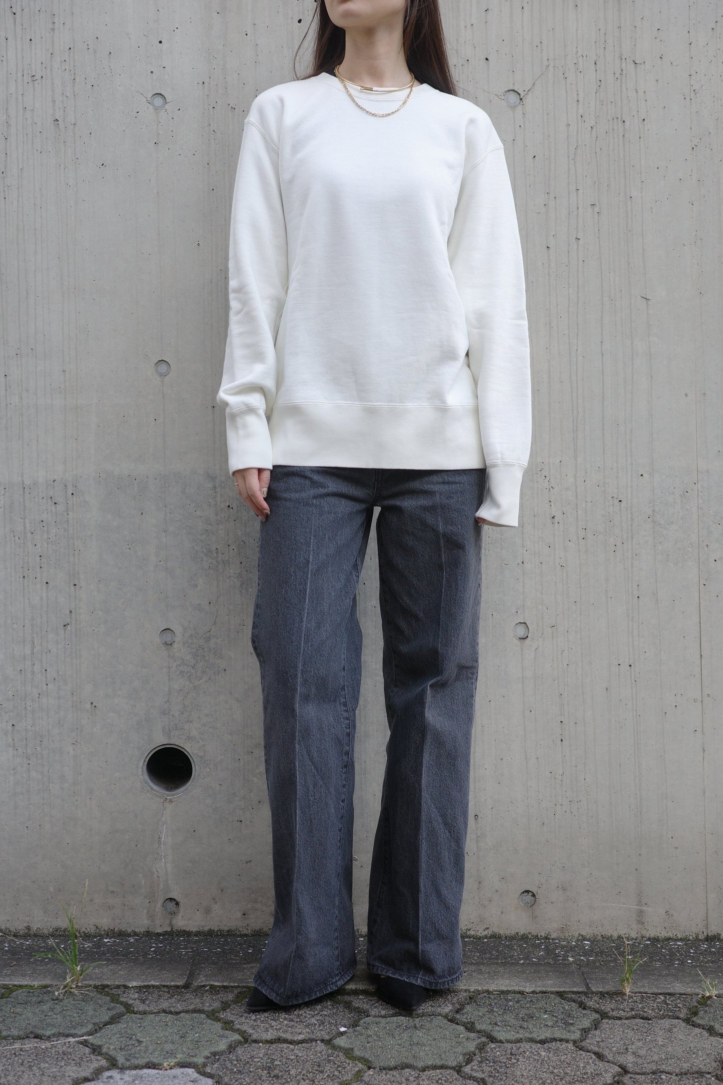 Center Press Jeans(kojima denim)ーGRAY