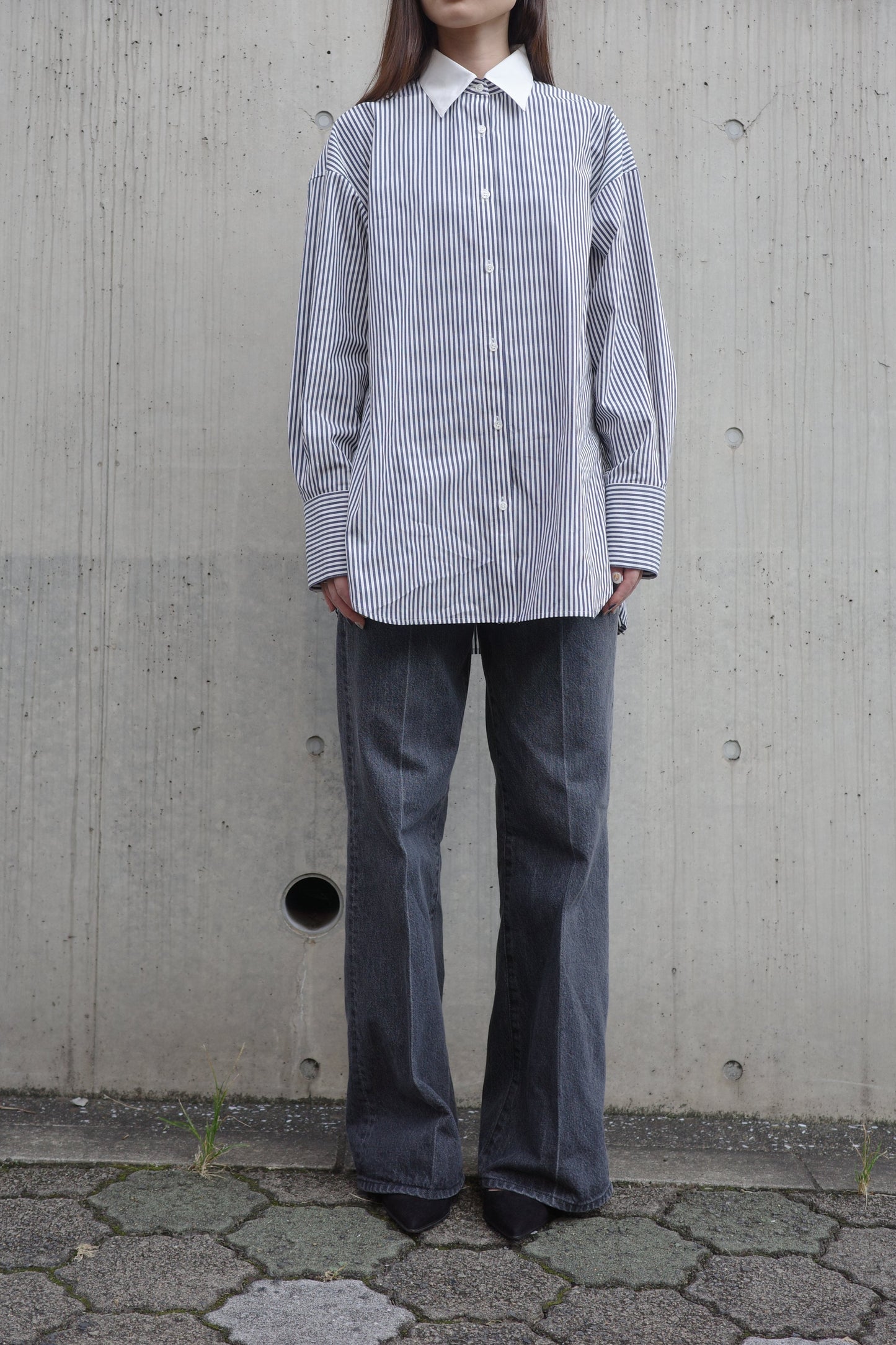 Center Press Jeans(kojima denim)ーGRAY