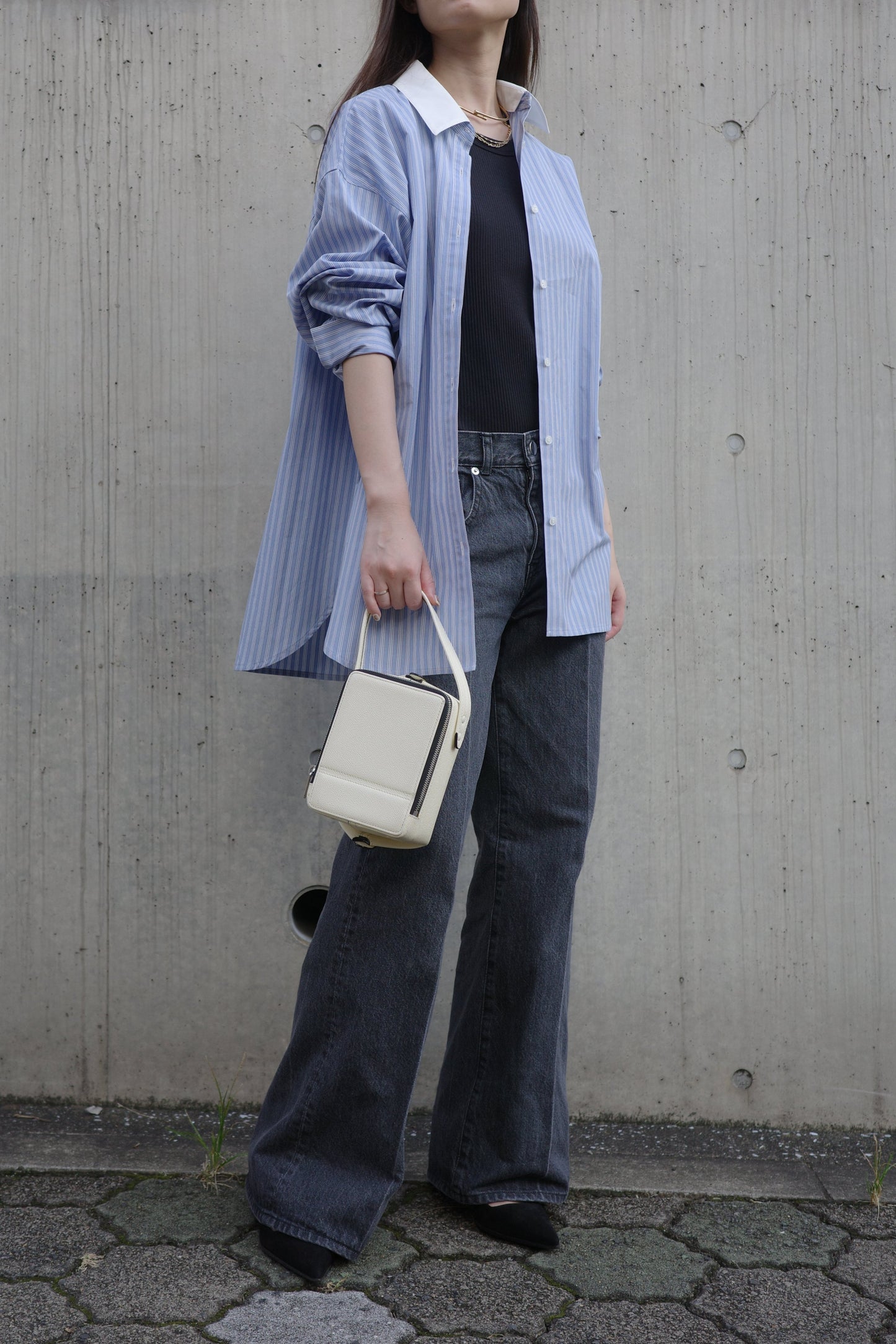 2Way Stripe Shirt(Banshu-Ori)ーBLUE