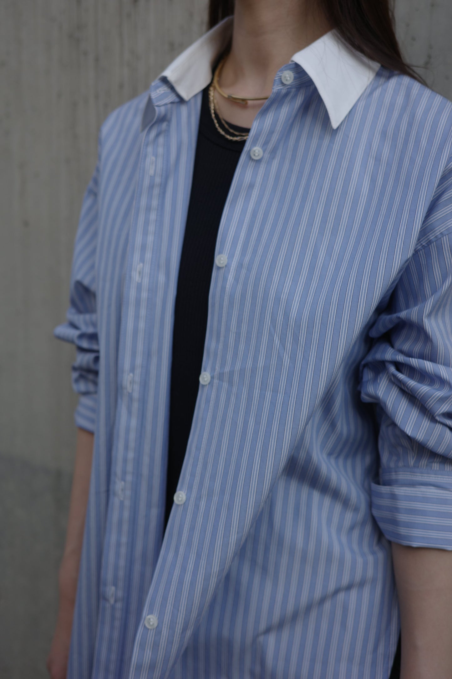 2Way Stripe Shirt(Banshu-Ori)ーBLUE