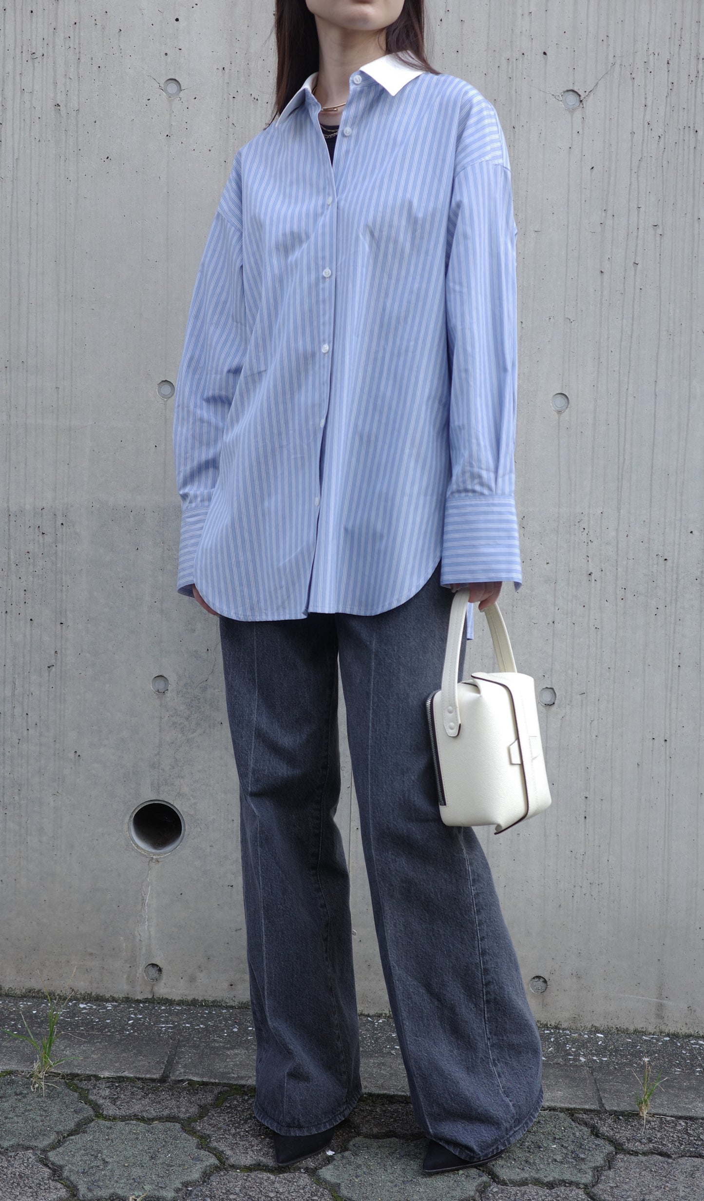 2Way Stripe Shirt(Banshu-Ori)ーBLUE