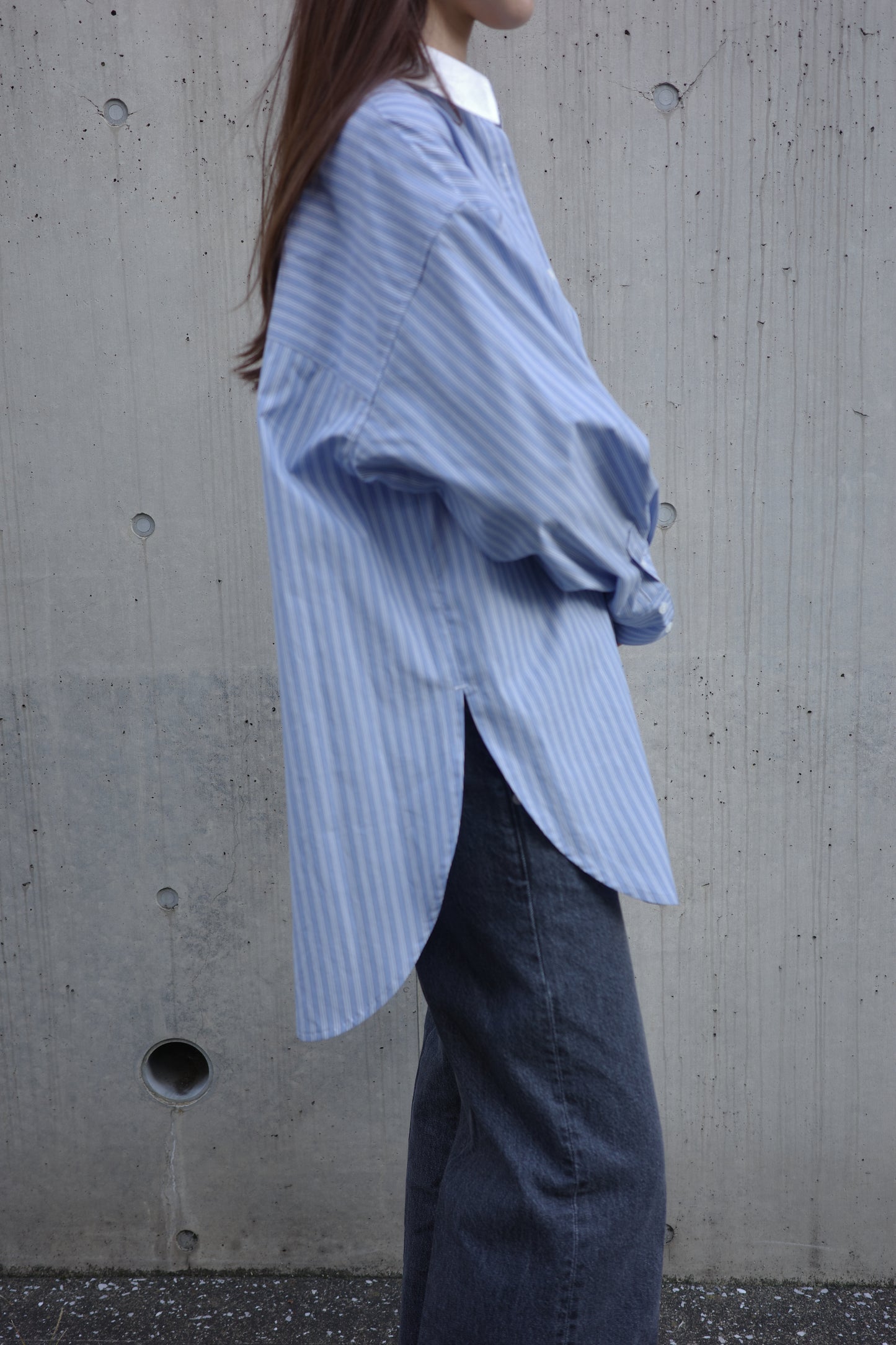 2Way Stripe Shirt(Banshu-Ori)ーBLUE
