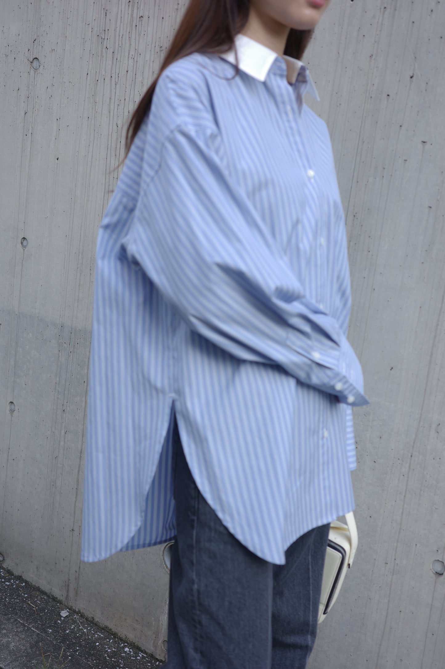 2Way Stripe Shirt(Banshu-Ori)ーBLUE