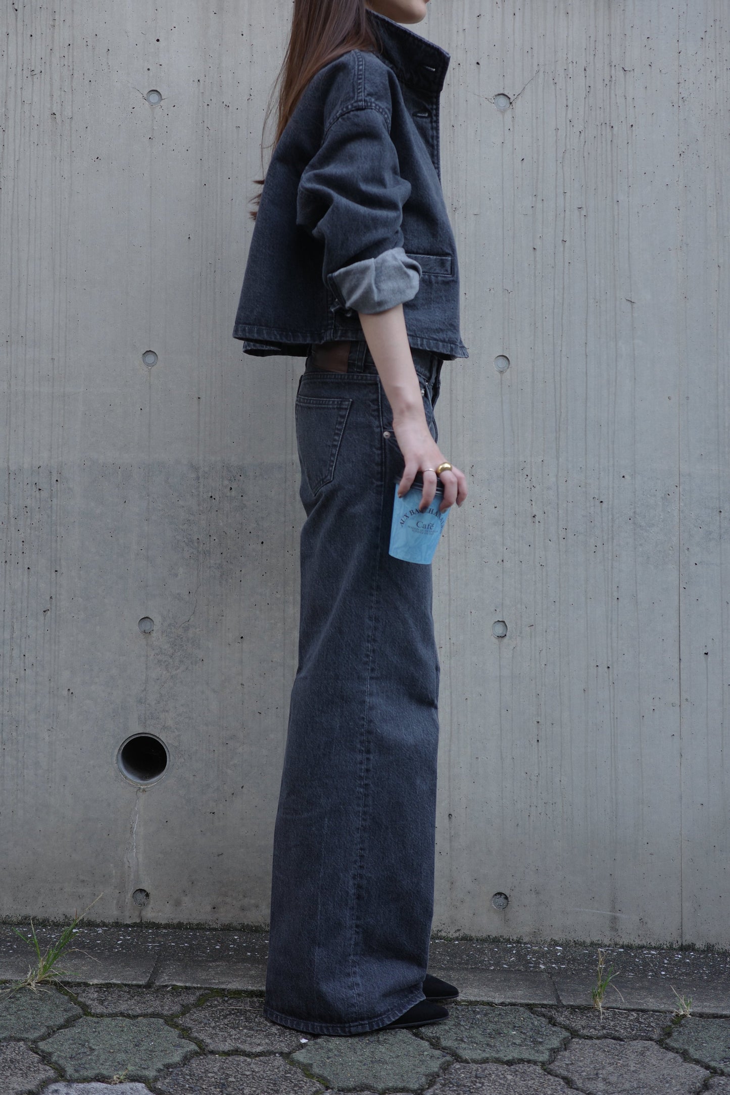 Center Press Jeans(kojima denim)ーGRAY