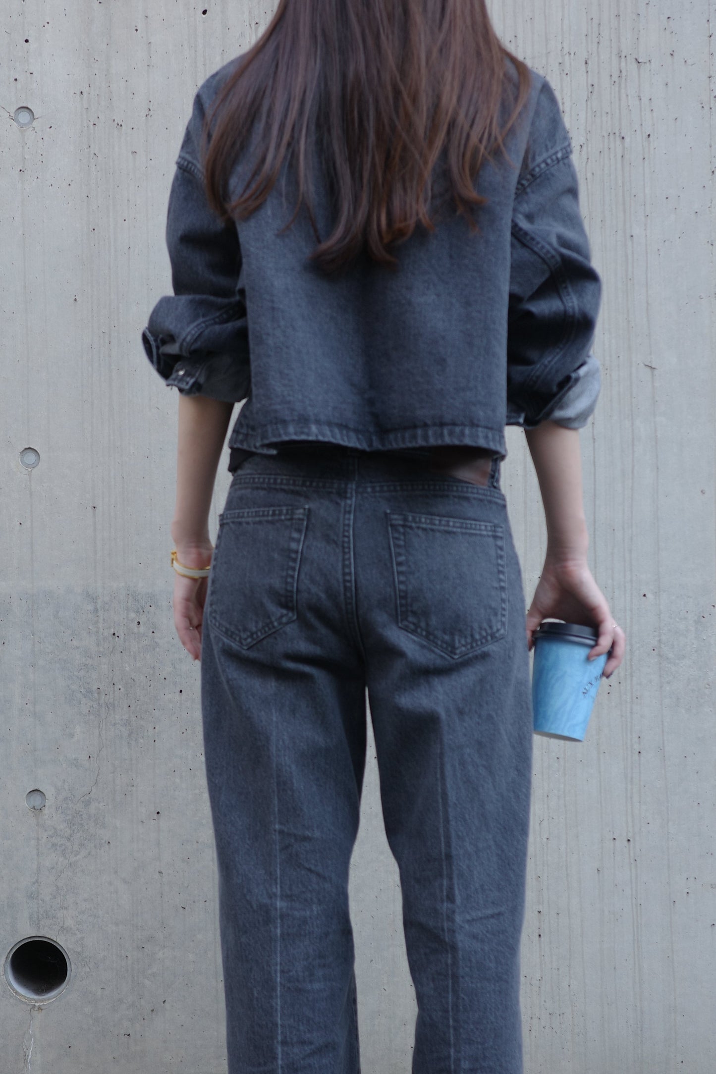 Stand Collar Denim Jaket(kojima denim)ーGRAY