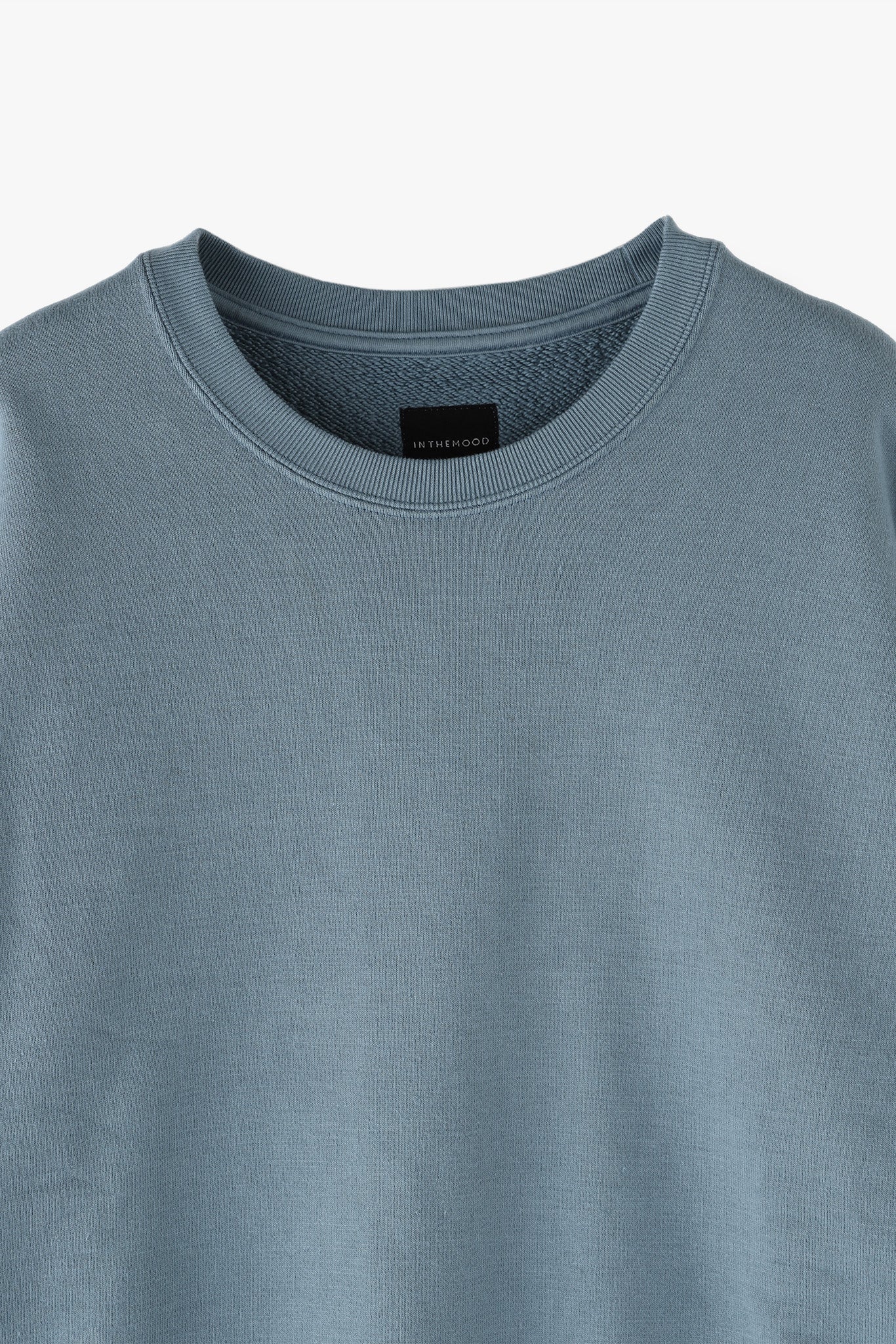 AMERICAN SEA ISLAND COTTON BASIC PULLOVER (和歌山吊り編み)-SMOKE BLUE