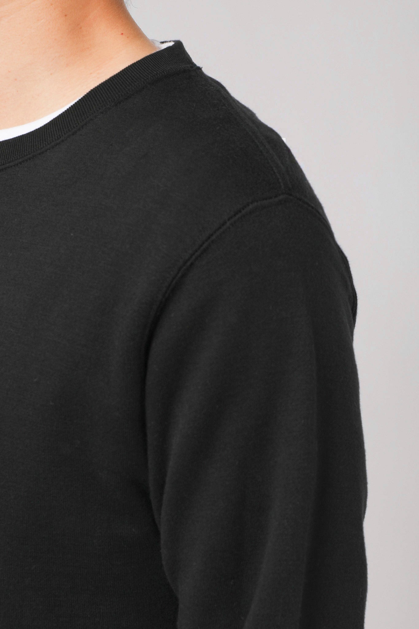 AMERICAN SEA ISLAND COTTON BASIC PULLOVER (和歌山吊り編み)-BLACK
