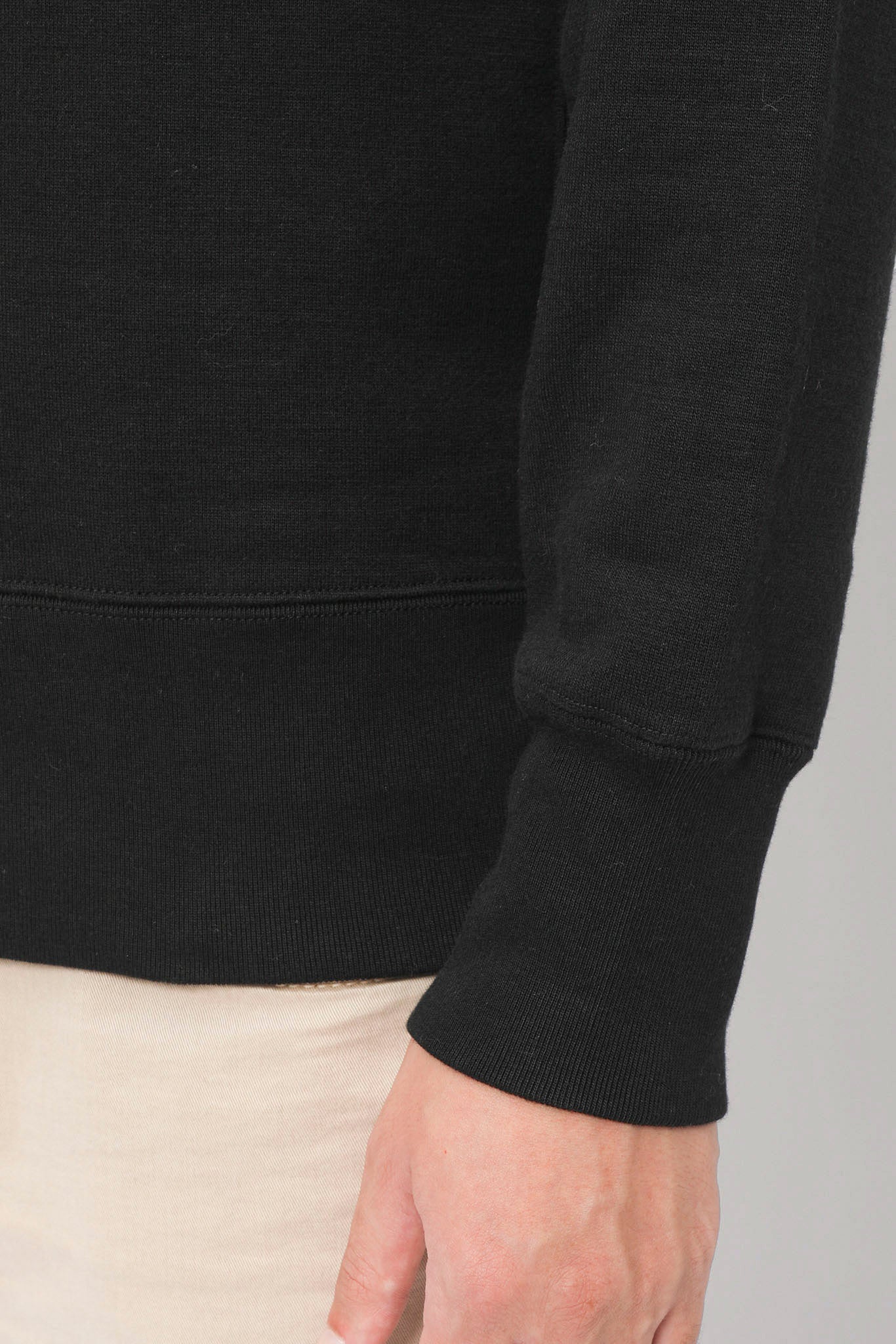 AMERICAN SEA ISLAND COTTON BASIC PULLOVER (和歌山吊り編み)-BLACK
