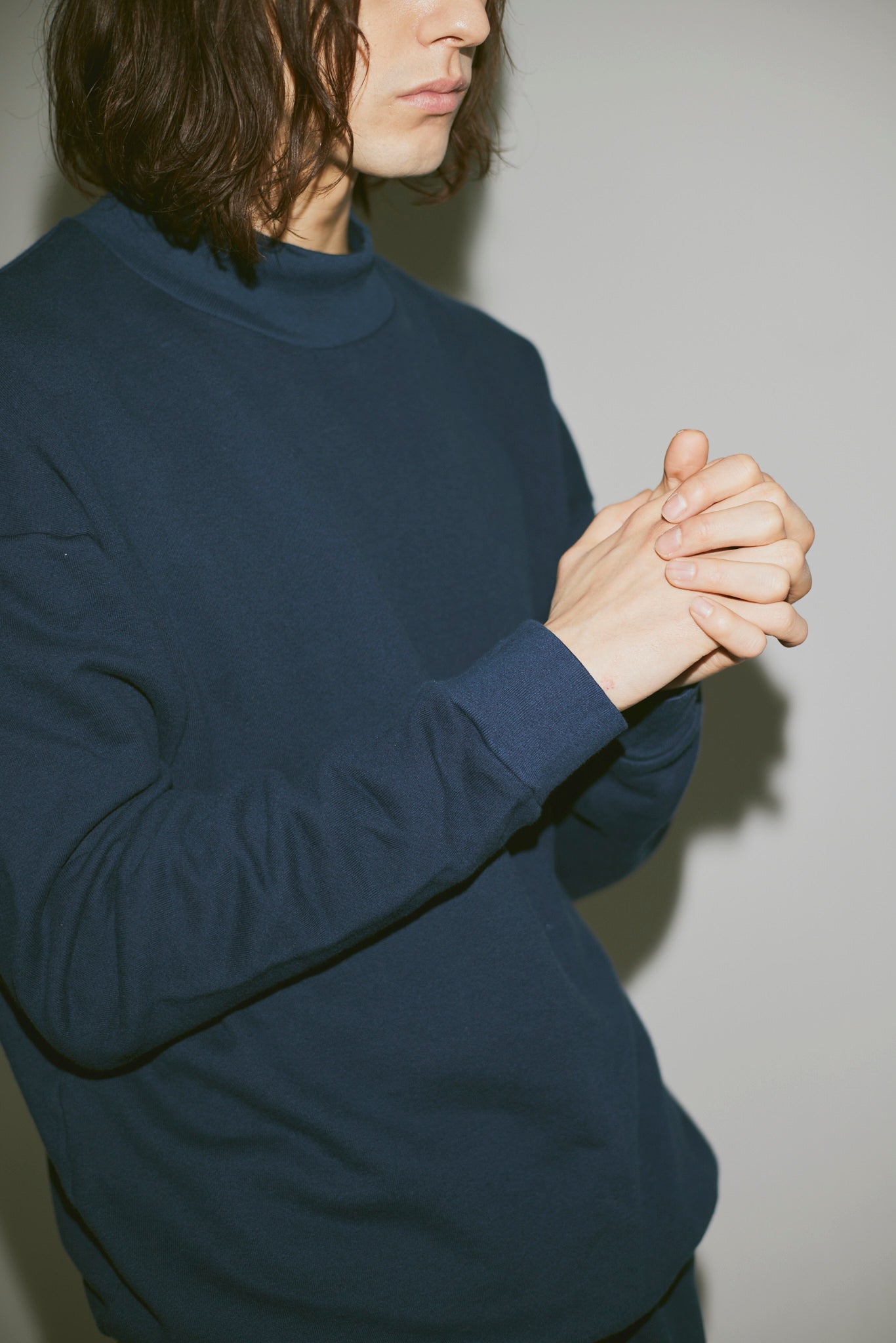 MELT MOCK NECK PULLOVER(和歌山裏毛)ーNAVY