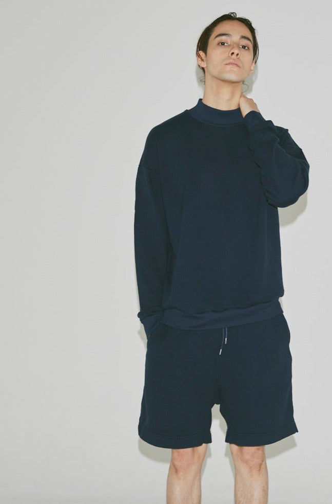MELT MOCK NECK PULLOVER(和歌山裏毛)ーNAVY