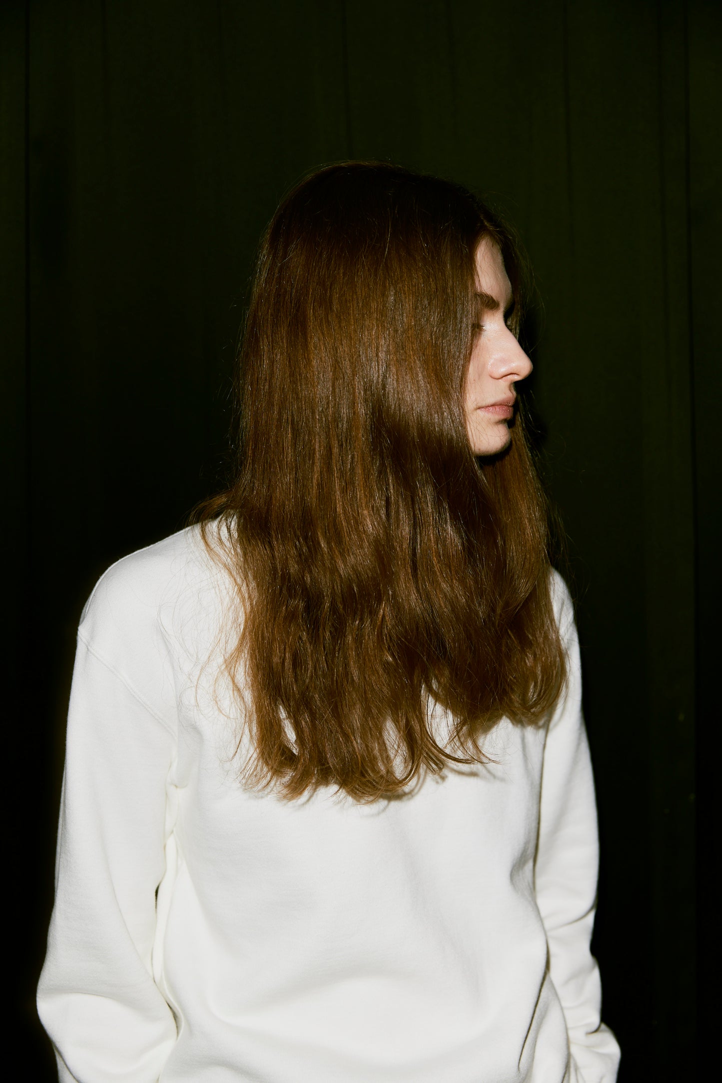 AMERICAN SEA ISLAND COTTON BASIC PULLOVER (和歌山吊り編み)-WHITE