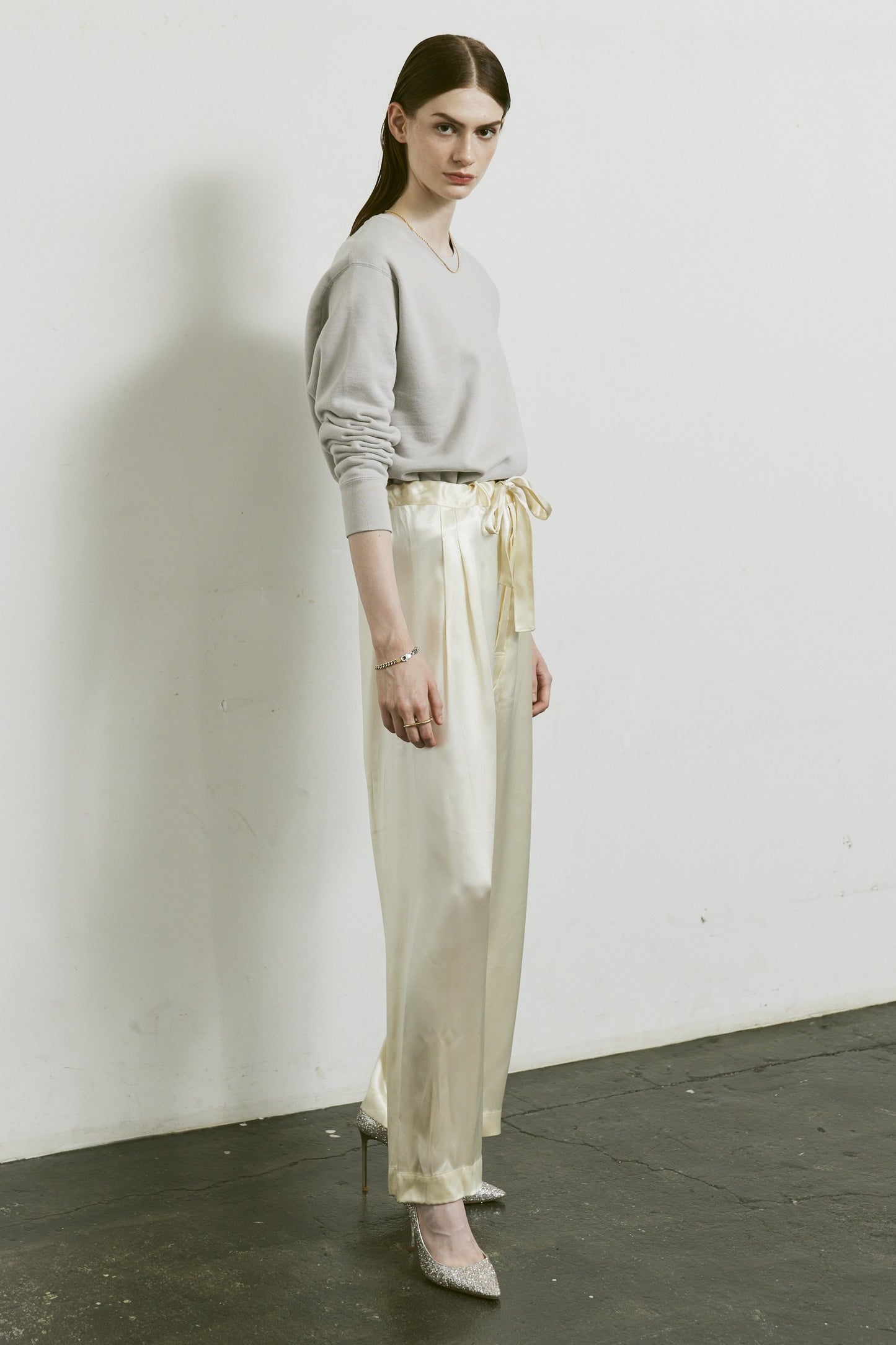 AMERICAN SEA ISLAND COTTON SHORT PULLOVER (和歌山吊り編み)-ASH GRAY