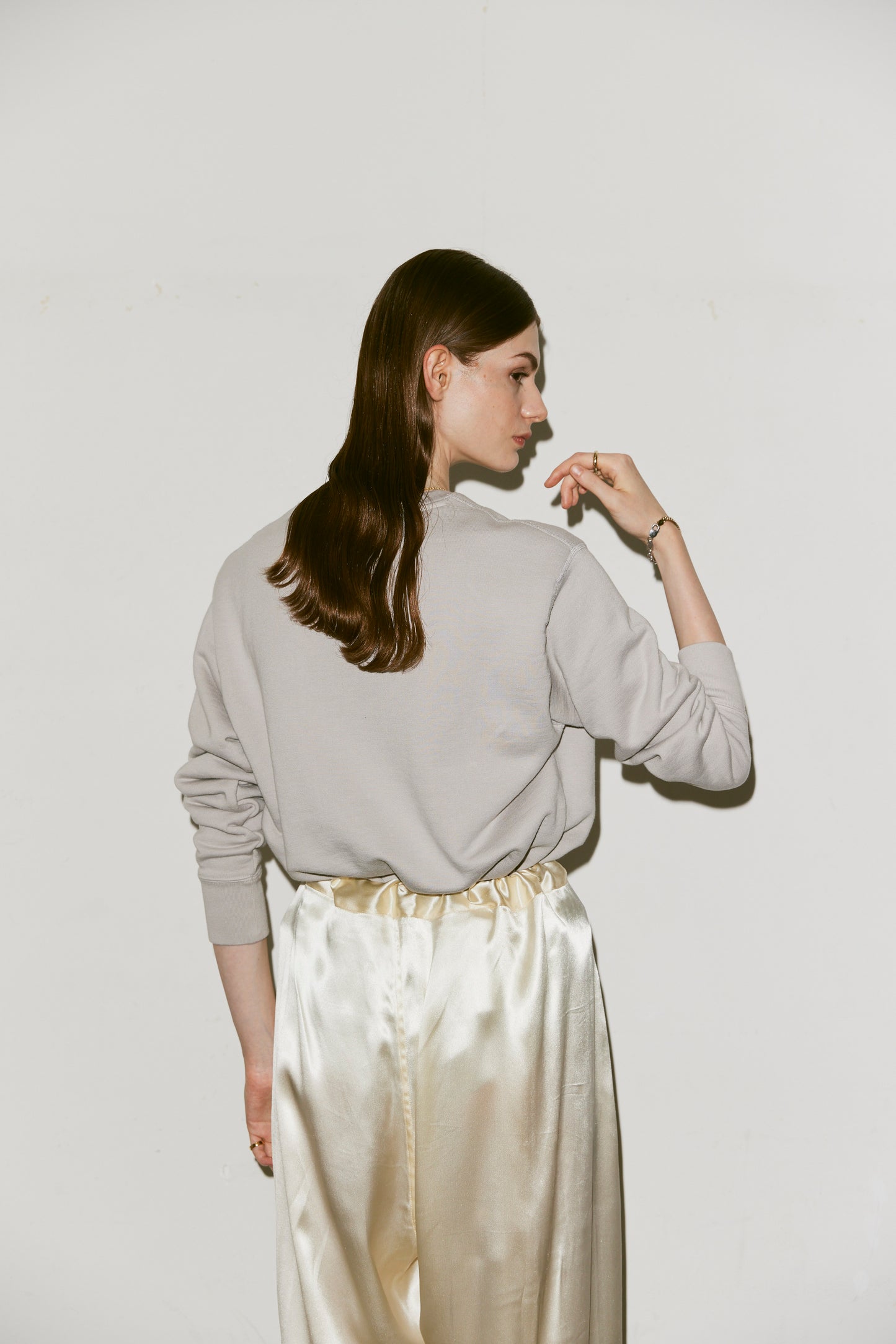 AMERICAN SEA ISLAND COTTON SHORT PULLOVER (和歌山吊り編み)-ASH GRAY