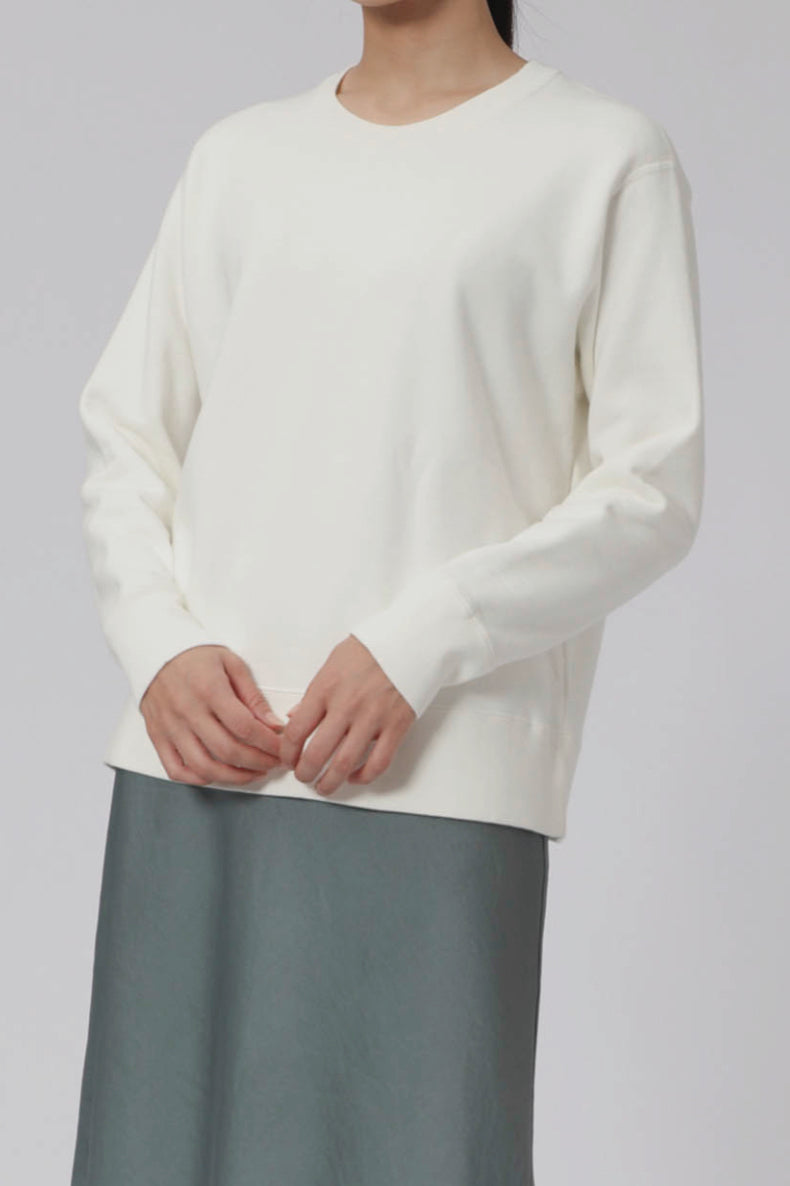 AMERICAN SEA ISLAND COTTON SHORT PULLOVER (和歌山吊り編み)-WHITE