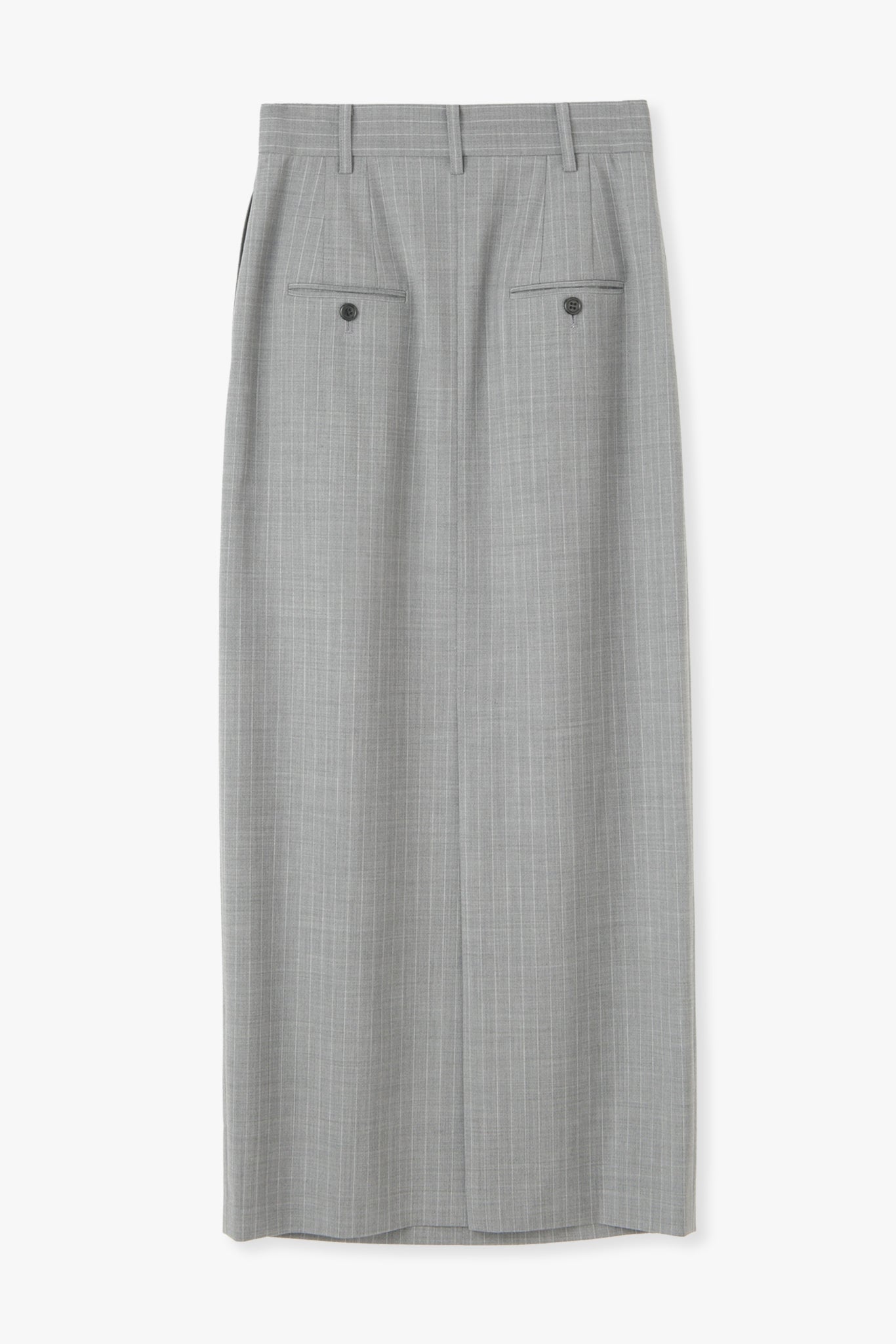 【PRE ORDER】Washable Wool Stripe SkirtーGRAY