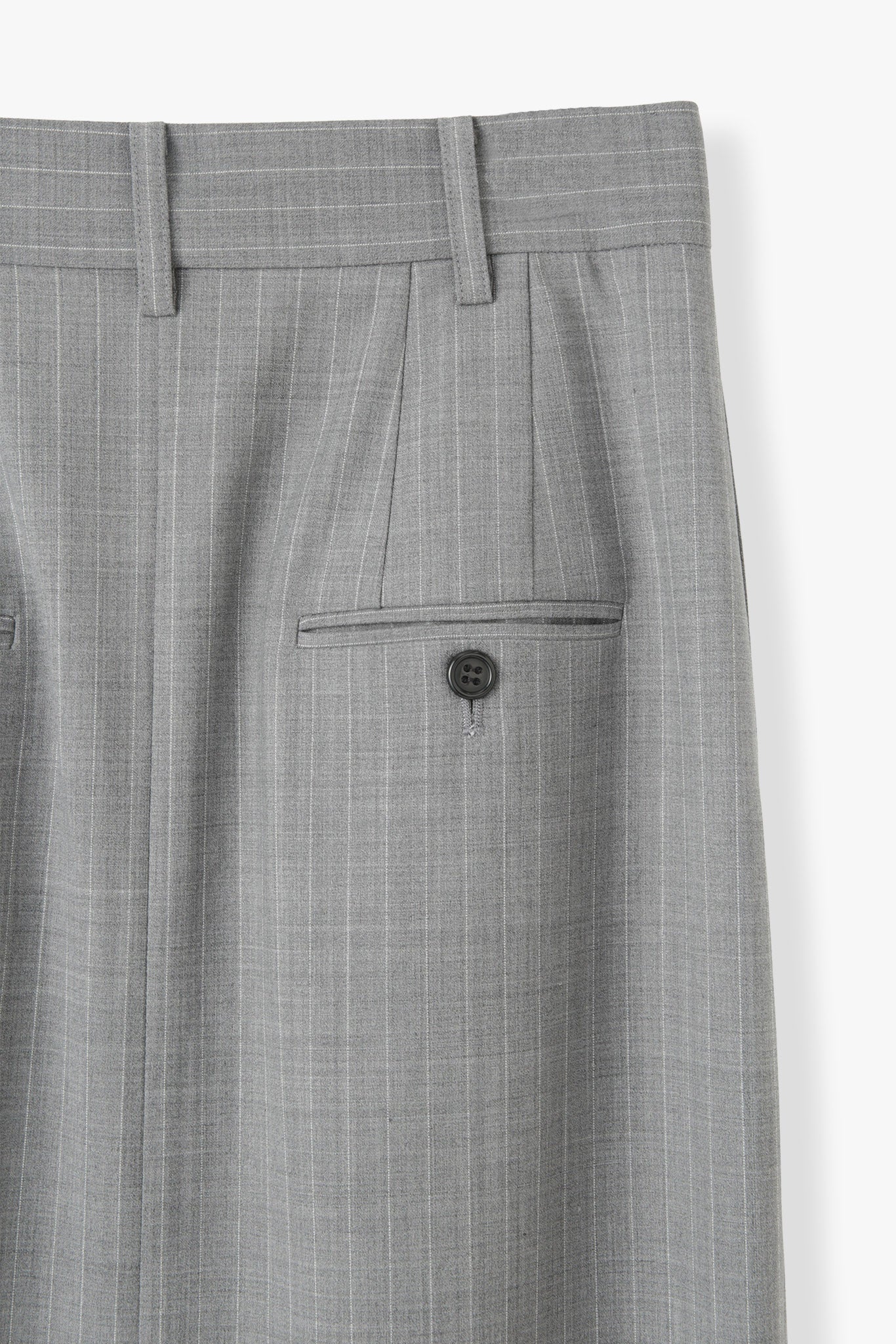 【PRE ORDER】Washable Wool Stripe SkirtーGRAY