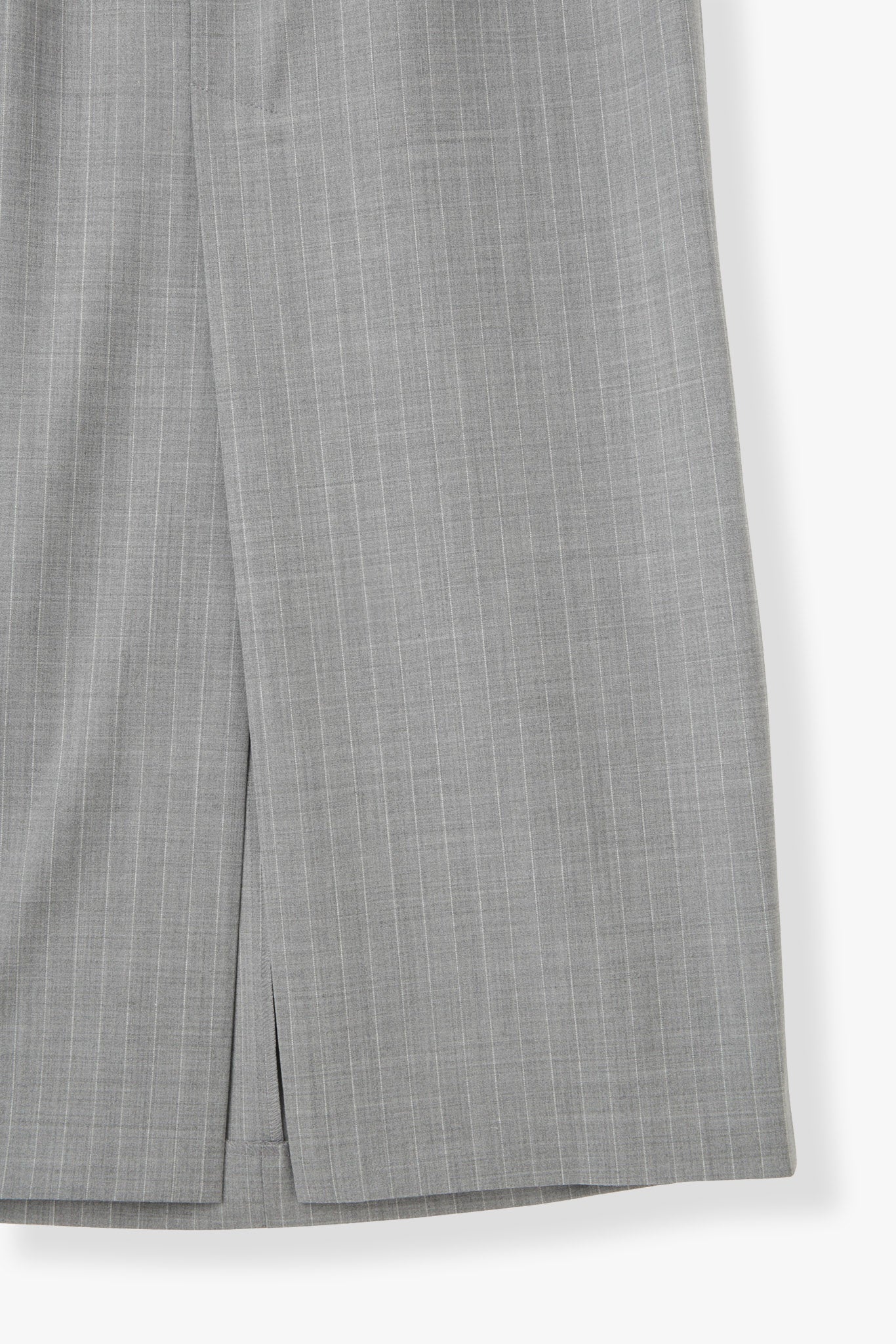 【PRE ORDER】Washable Wool Stripe SkirtーGRAY