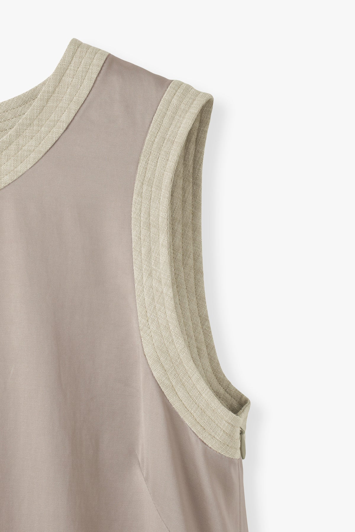 Cotton Satin Summer Dress / Khaki
