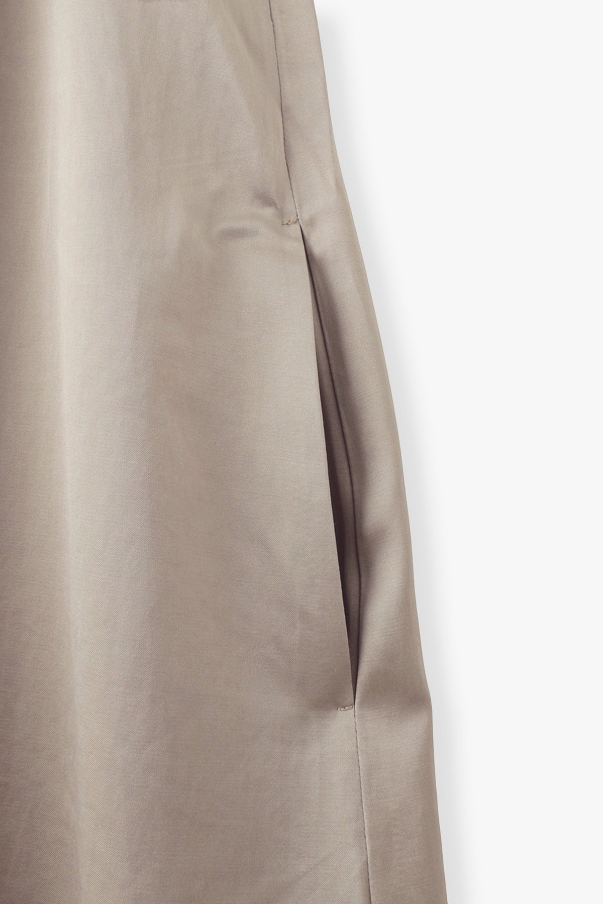 Cotton Satin Summer Dress / Khaki