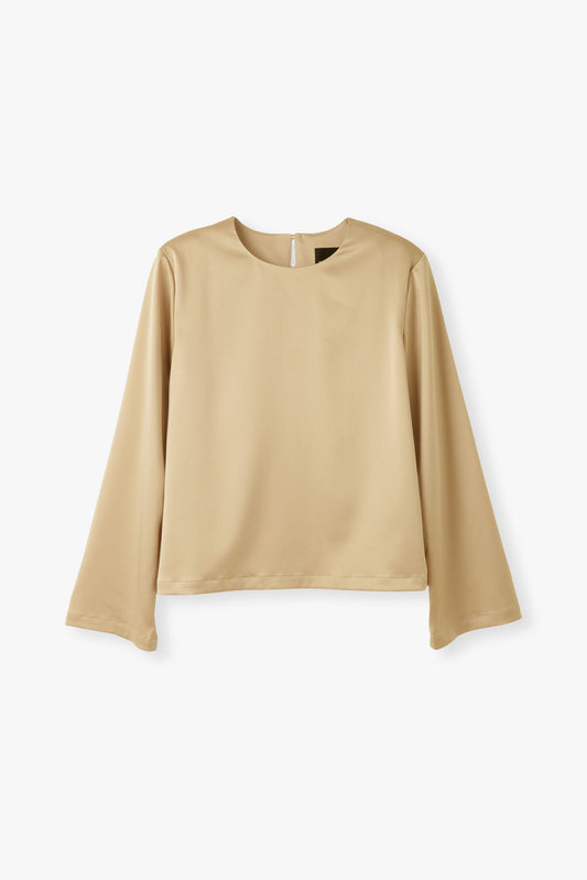 Satin Shoulderpad Blouse / Gold