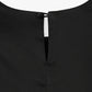 Satin Shoulderpad Blouse / Black