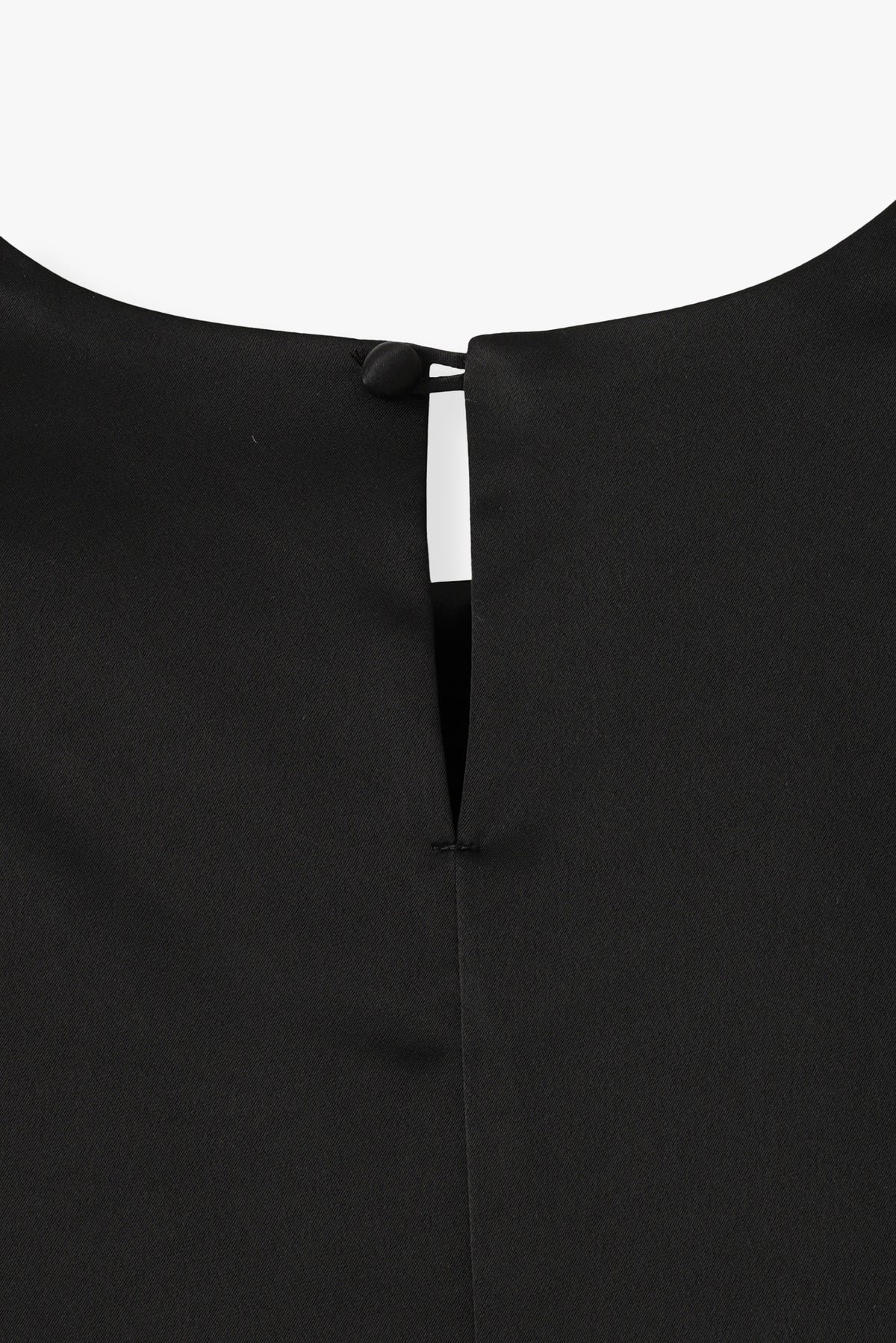 Satin Shoulderpad Blouse / Black