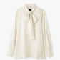 2way Bowtie Satin Blouse / White