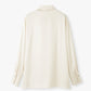 2way Bowtie Satin Blouse / White