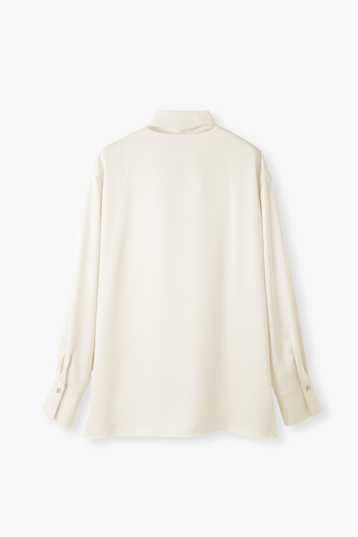 2way Bowtie Satin Blouse / White