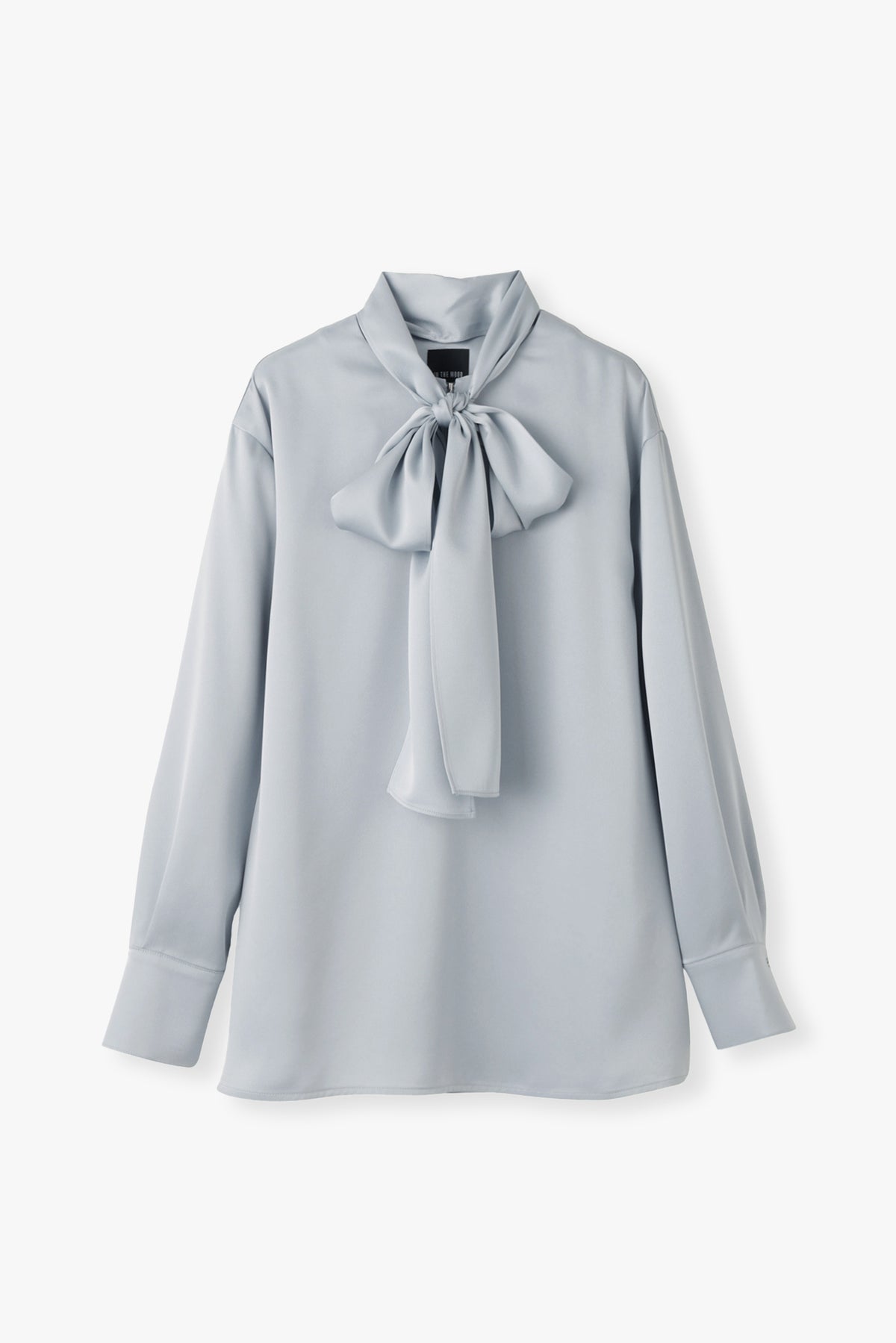 2way Bowtie Satin Blouse / Blue