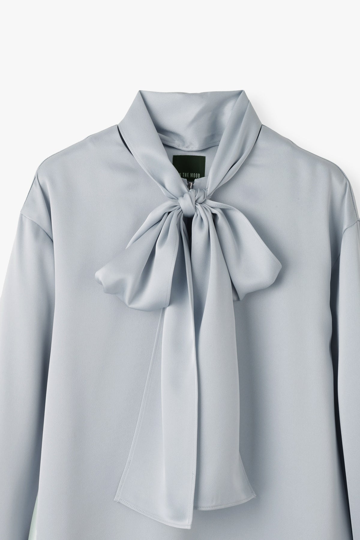 2way Bowtie Satin Blouse / Blue
