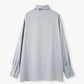 2way Bowtie Satin Blouse / Blue